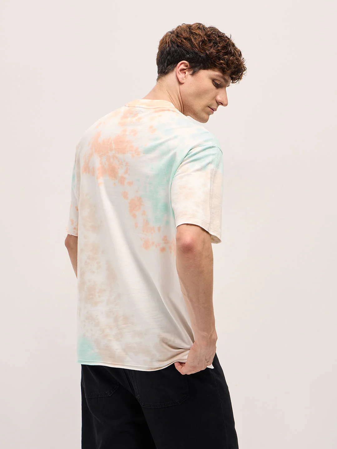 Men MultiColor Tie-Dye Oversized T-shirt - Image 2