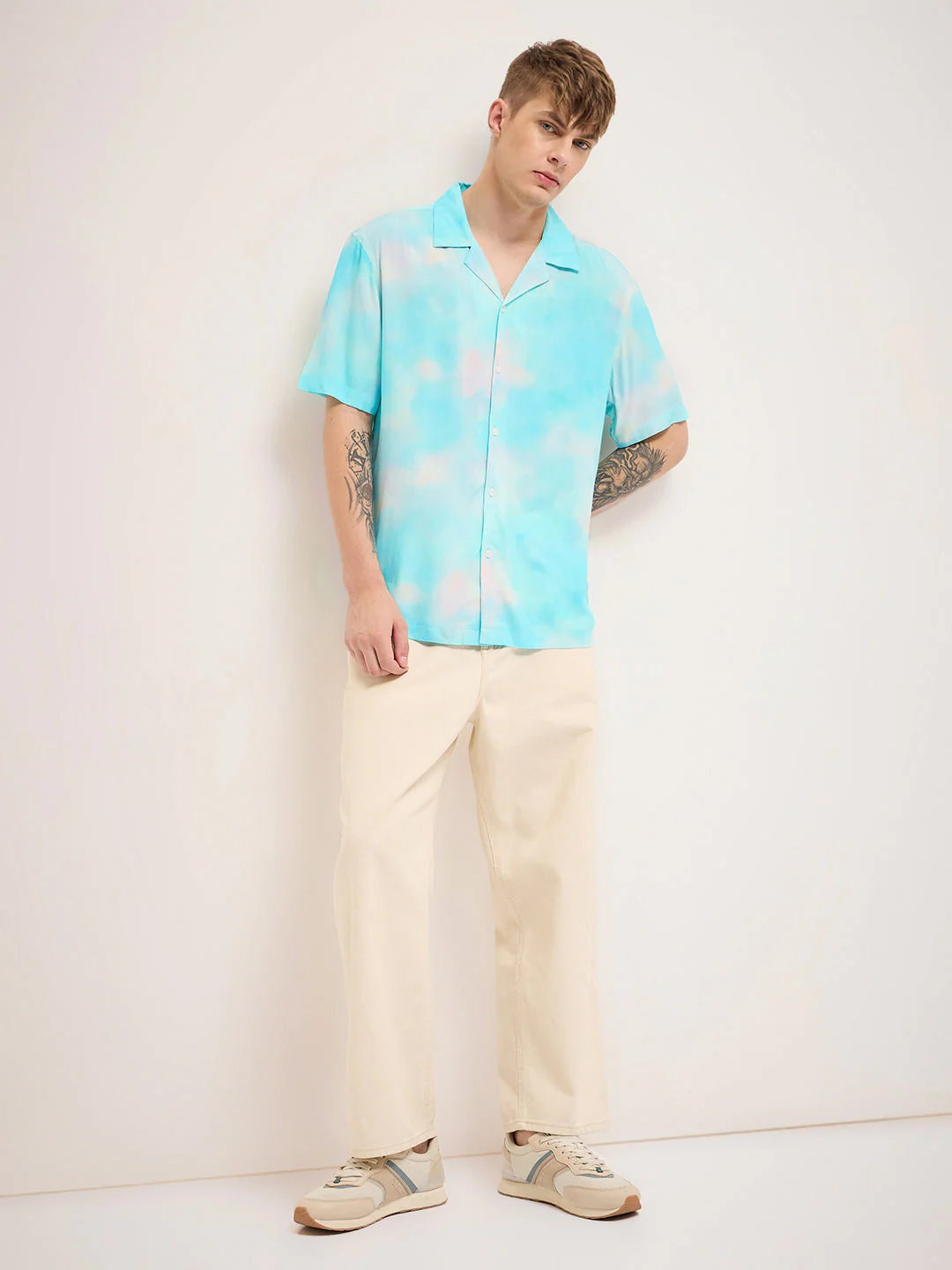 Men Multi-Color Tie-Dye Regular Fit Casual Shirt - Image 5