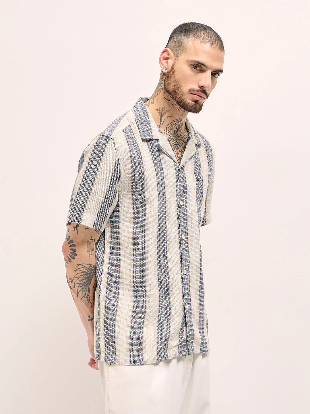 Men Striped Relaxed Fit Casual Shirt - Image 3