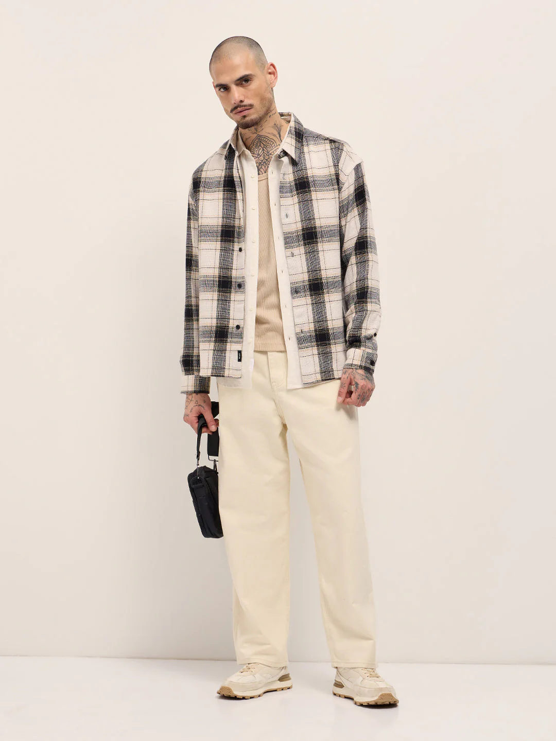 Men Multi-Color Woven Checked Design Relax Fit Overshirt - Image 4