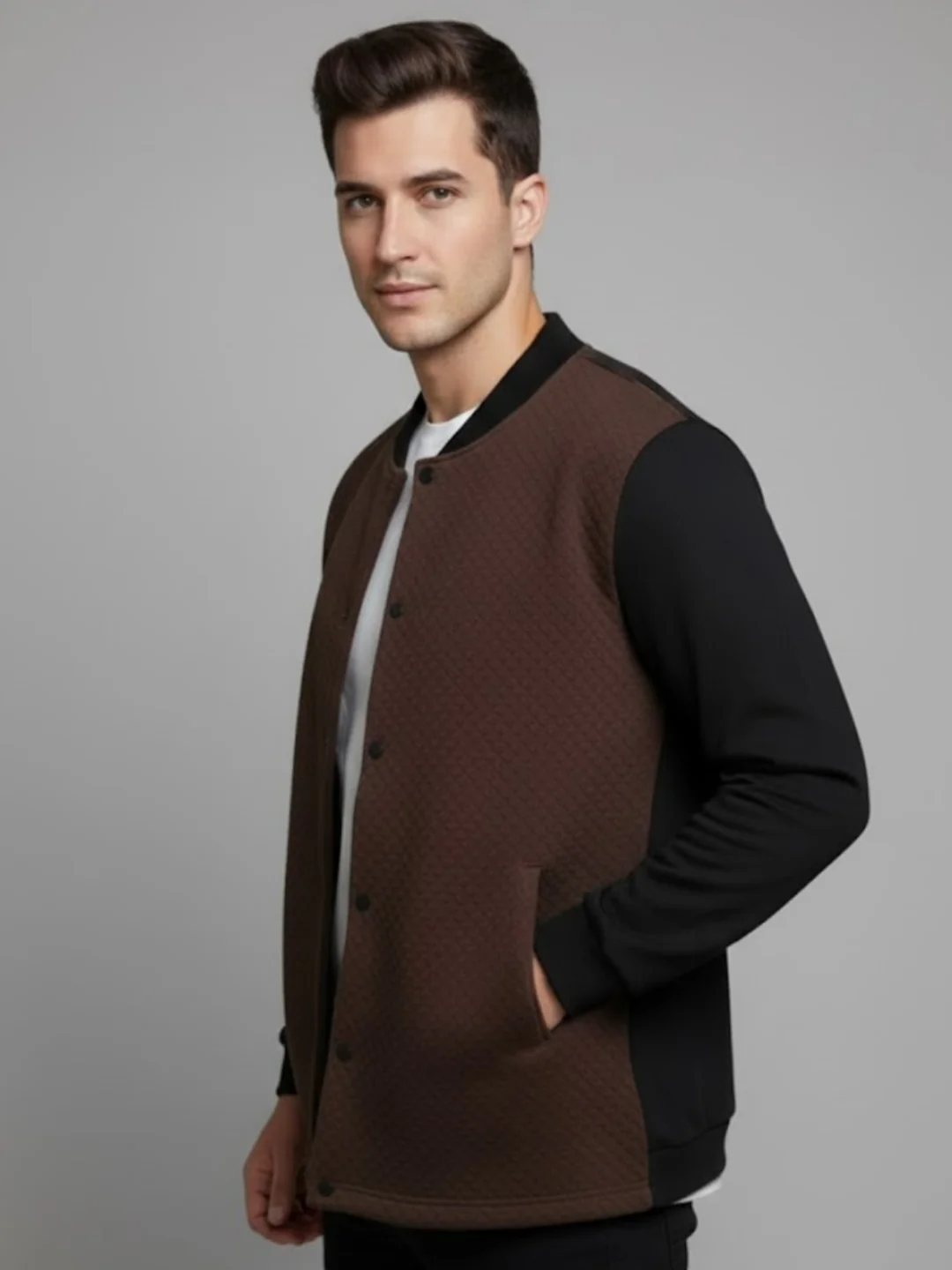 Men Colorblock Casual Jacket - Image 3