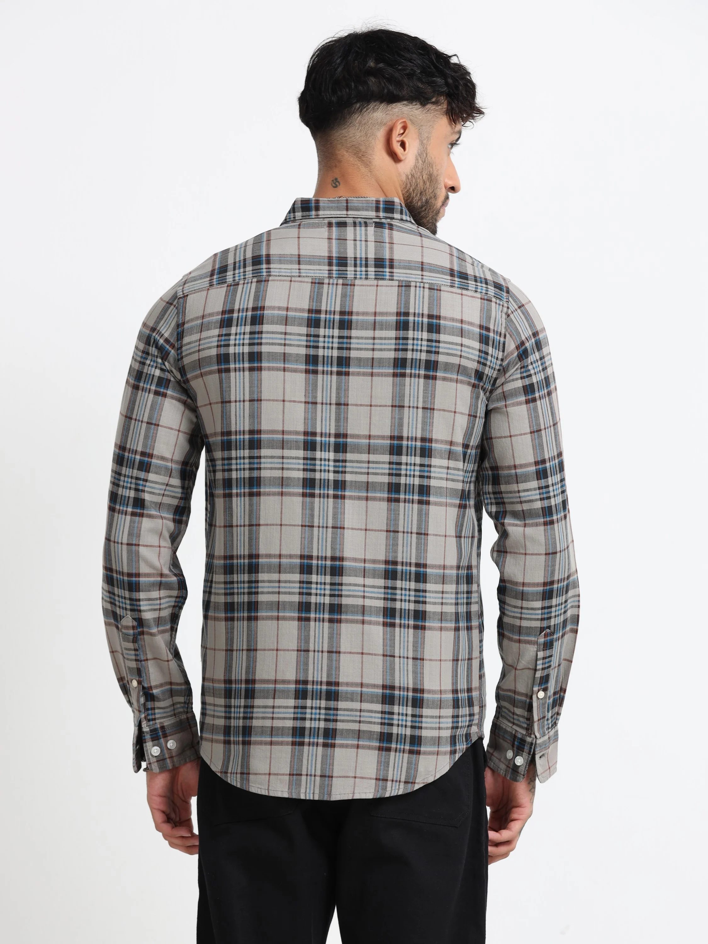 Men Multi Colored Check Shirt - Image 3