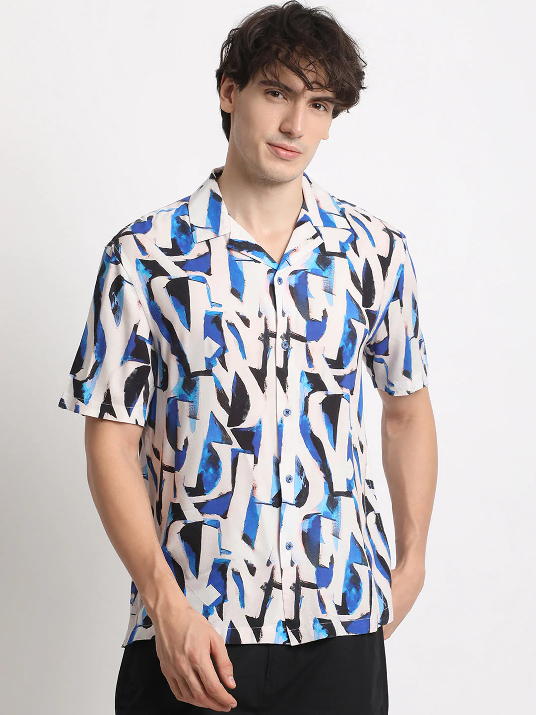 Men  Multi-Coloured Printed Regular Fit Casual Shirt - Image 2