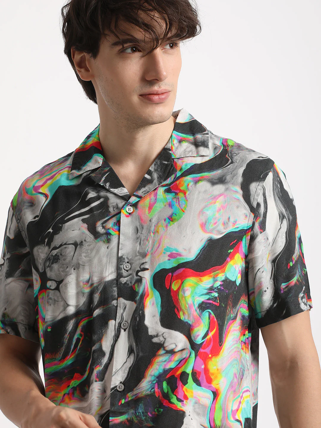 Men  Multi-Coloured Printed Regular Fit Casual Shirt - Image 2