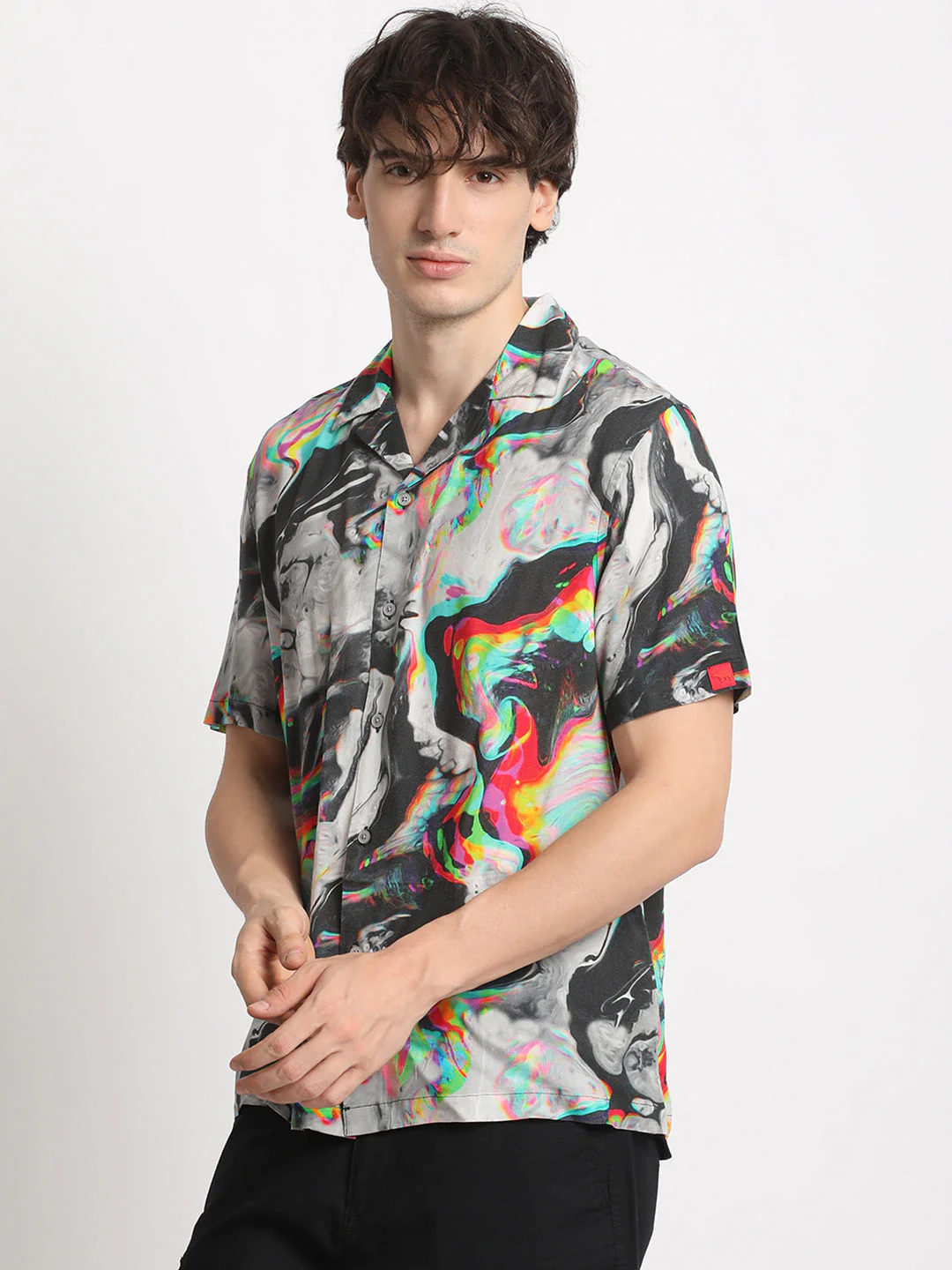 Men  Multi-Coloured Printed Regular Fit Casual Shirt - Image 3