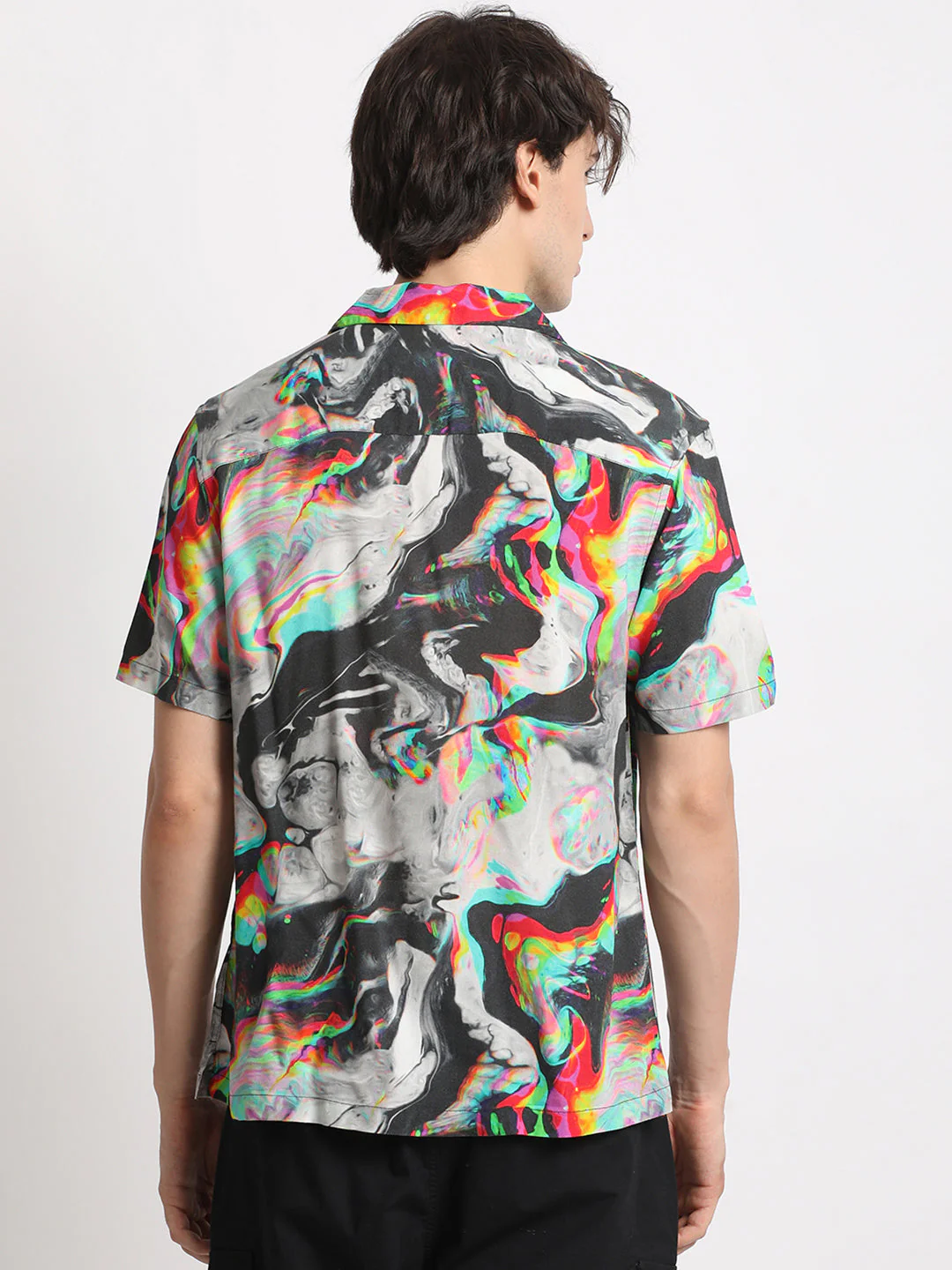 Men  Multi-Coloured Printed Regular Fit Casual Shirt - Image 4