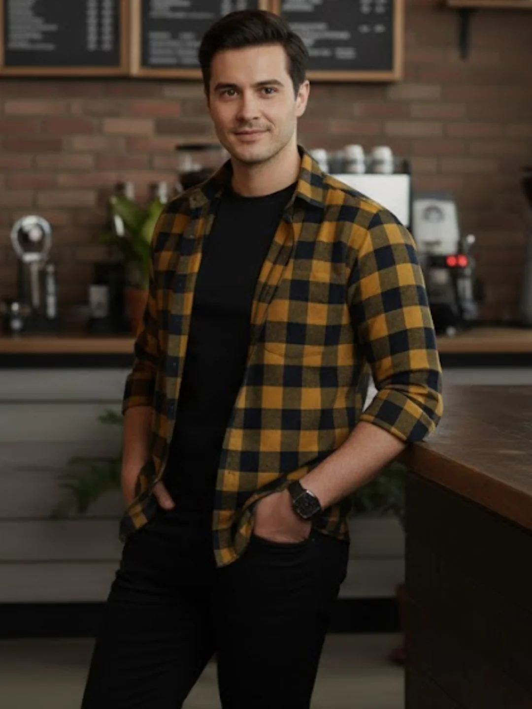 Men Multi Cut Away Collar Shirt - Image 5