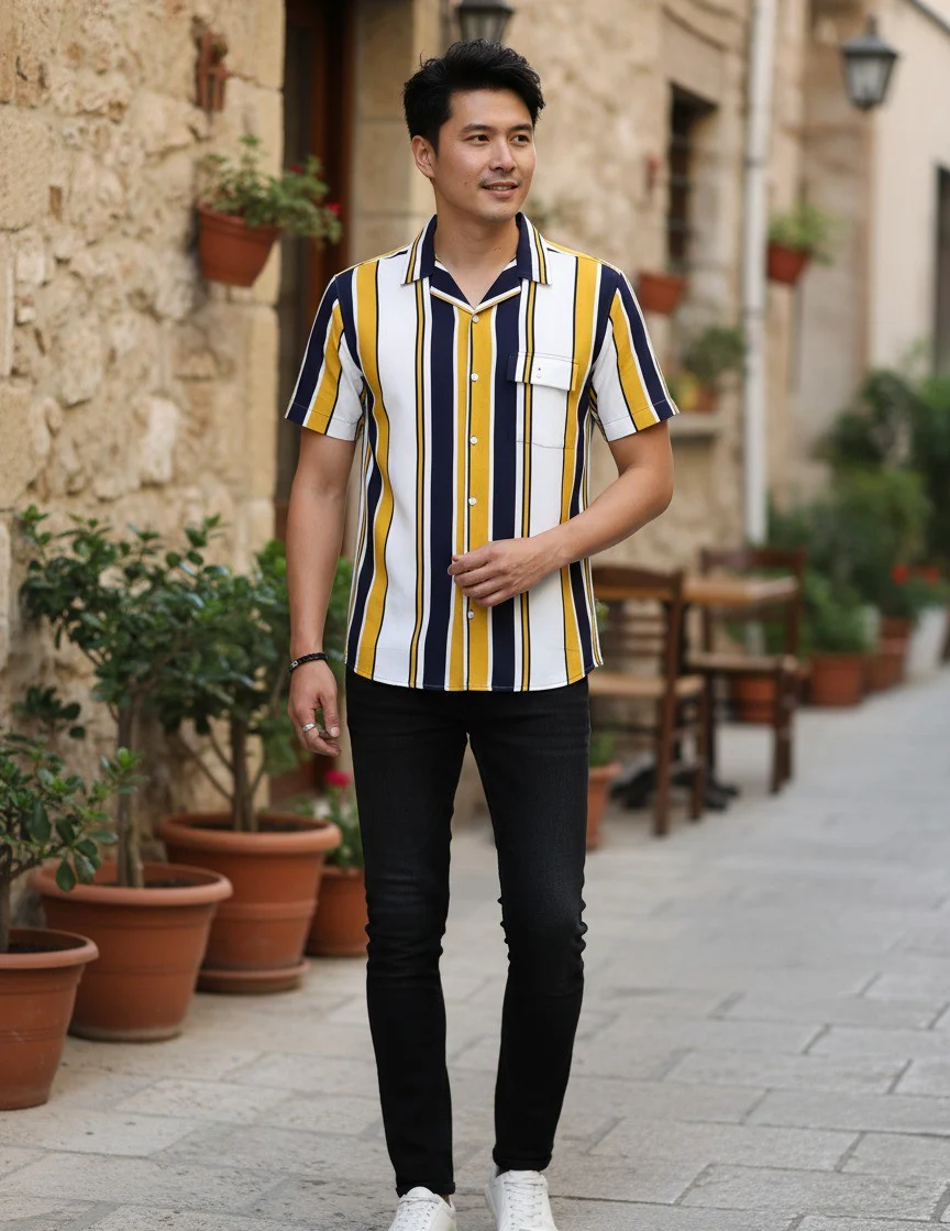 Men Multi Striped Shirt - Image 5