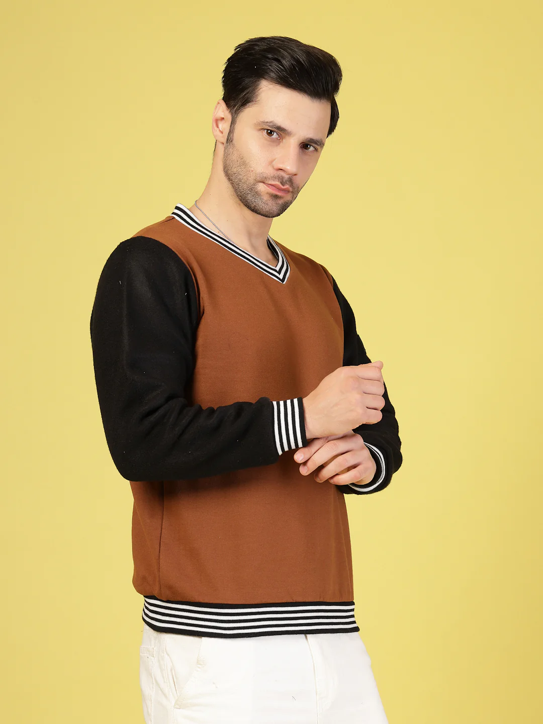 Men Multi V-Neck Sweatshirt - Image 3