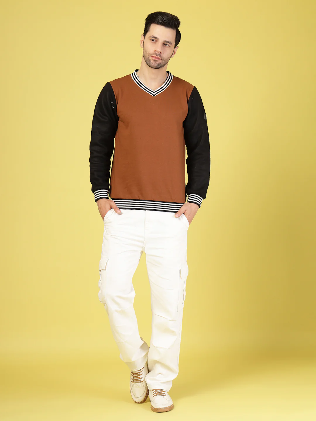 Men Multi V-Neck Sweatshirt - Image 4