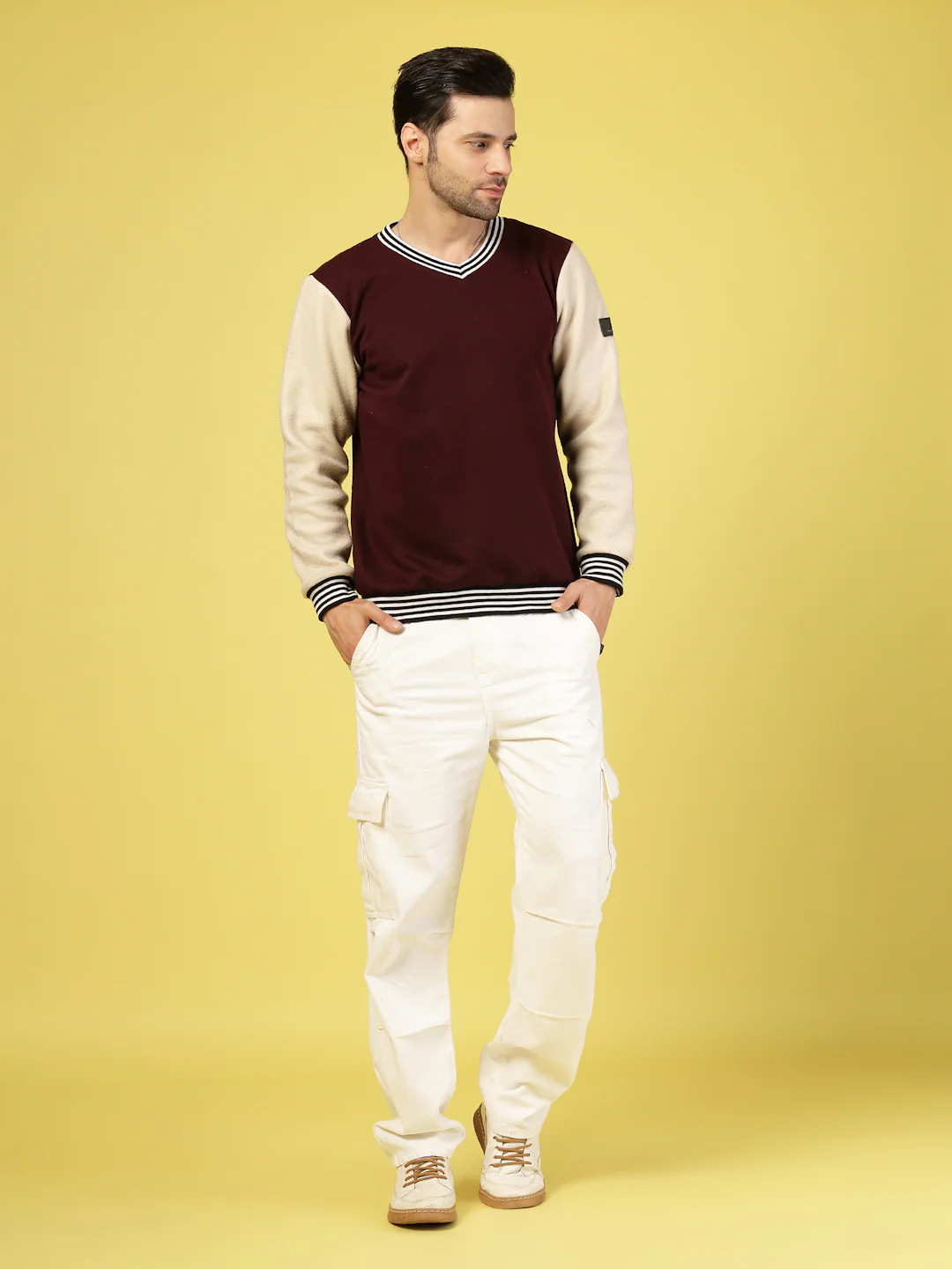 Men Multi V-Neck Sweatshirt - Image 4