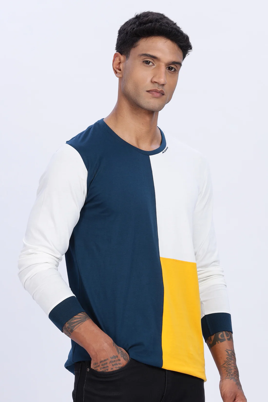 Men Multicolor Casual Trendy Full Sleeve Round Neck T-Shirt - Image 3