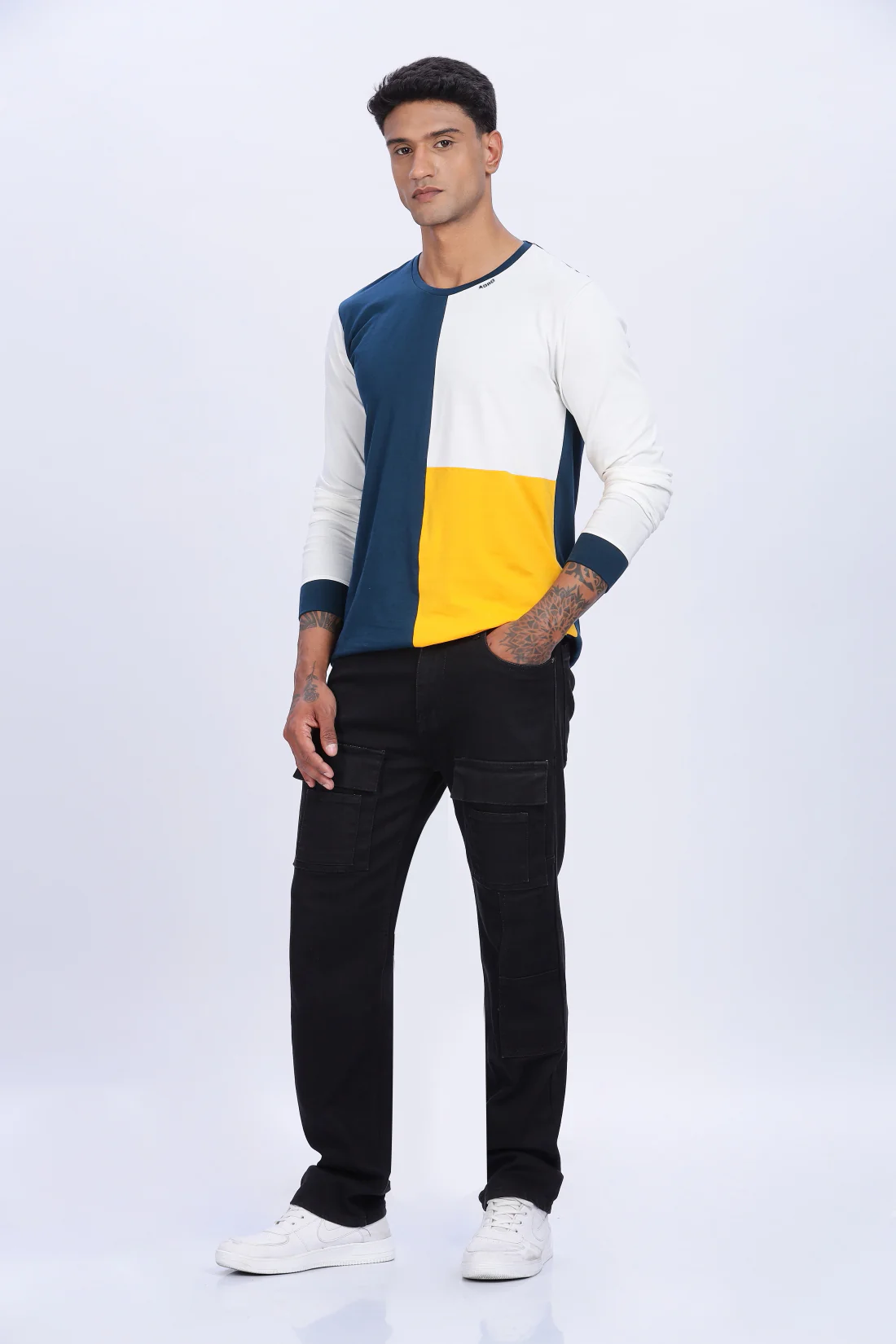 Men Multicolor Casual Trendy Full Sleeve Round Neck T-Shirt - Image 7