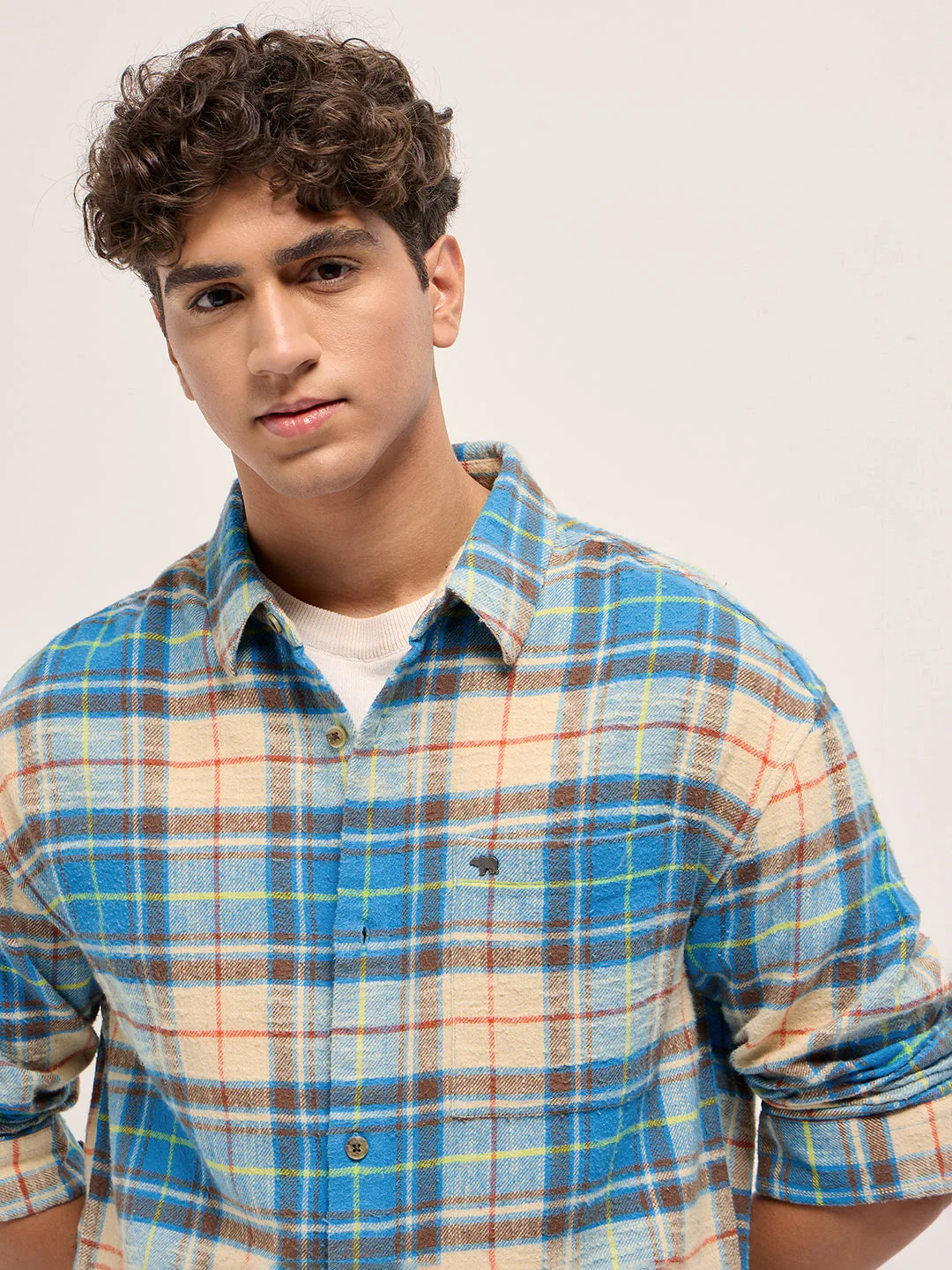 Men Multicolor Checked Relaxed Fit Casual Shirt - Image 5