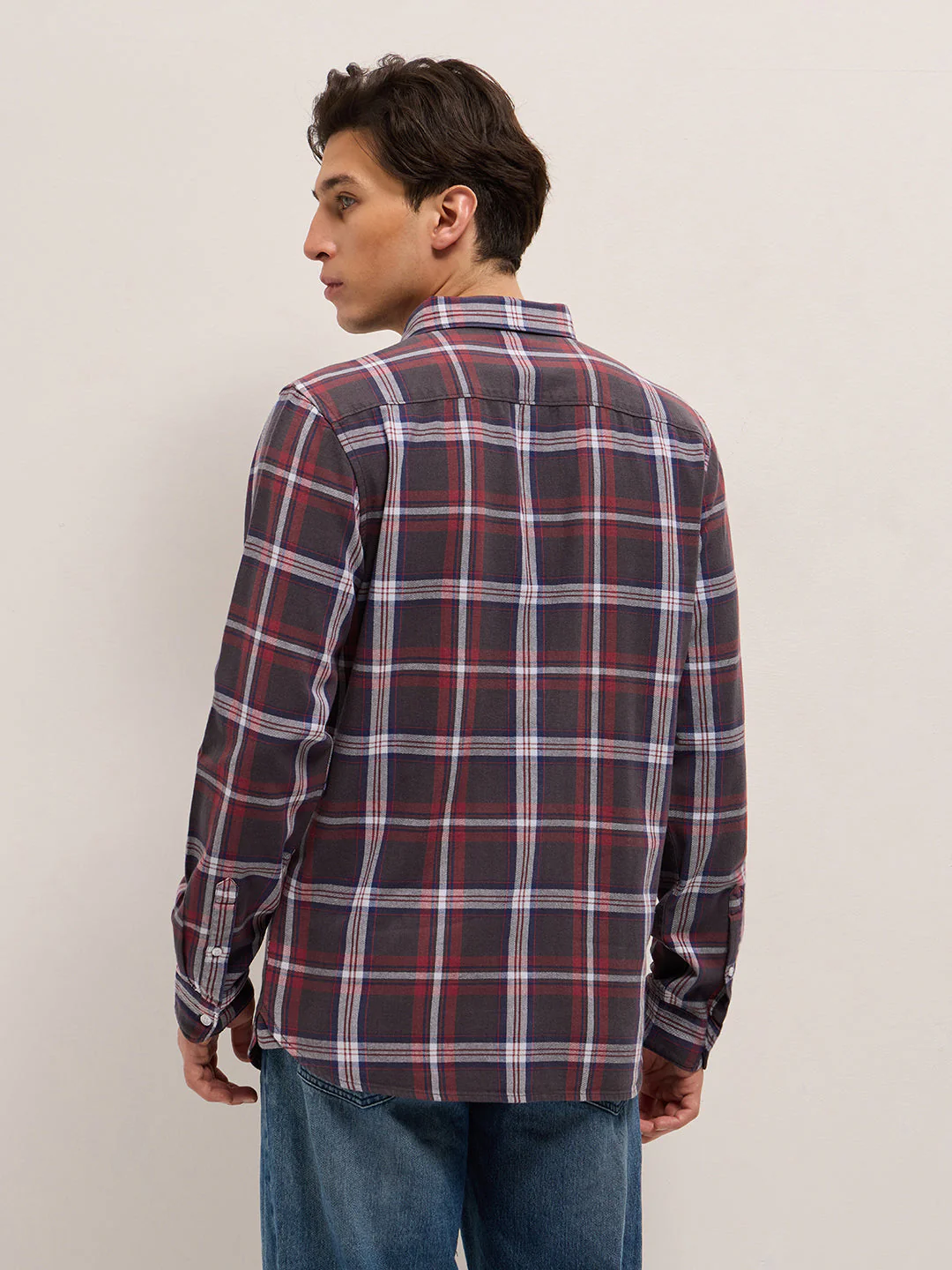 Men Multicolor Checked Slim Fit Casual Shirt - Image 2