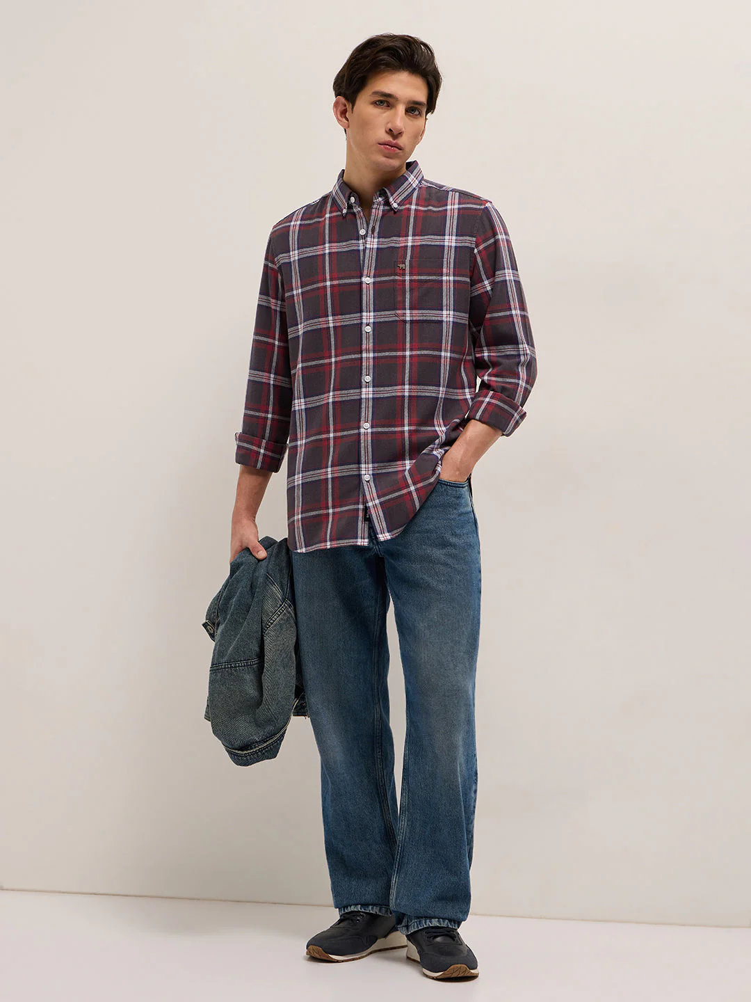 Men Multicolor Checked Slim Fit Casual Shirt - Image 4