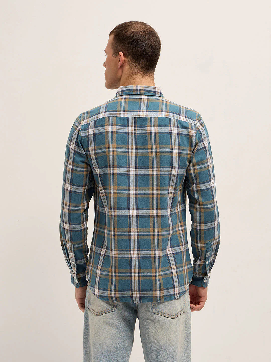 Men Multicolor Checked Slim Fit Casual Shirt - Image 2