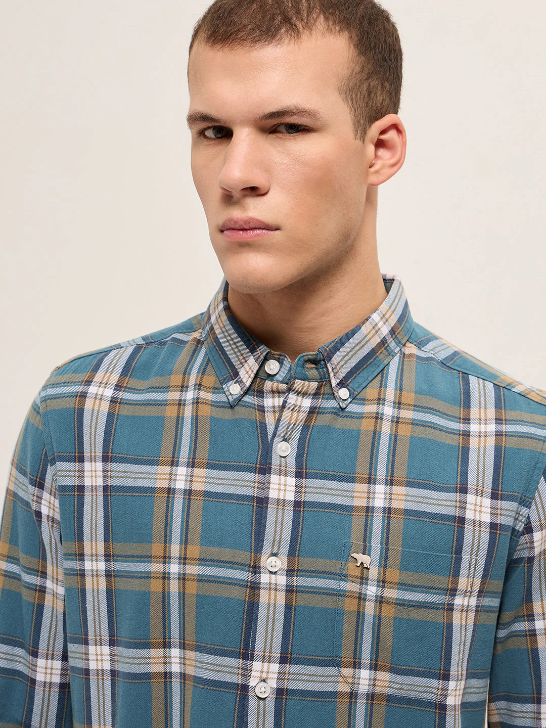 Men Multicolor Checked Slim Fit Casual Shirt - Image 5