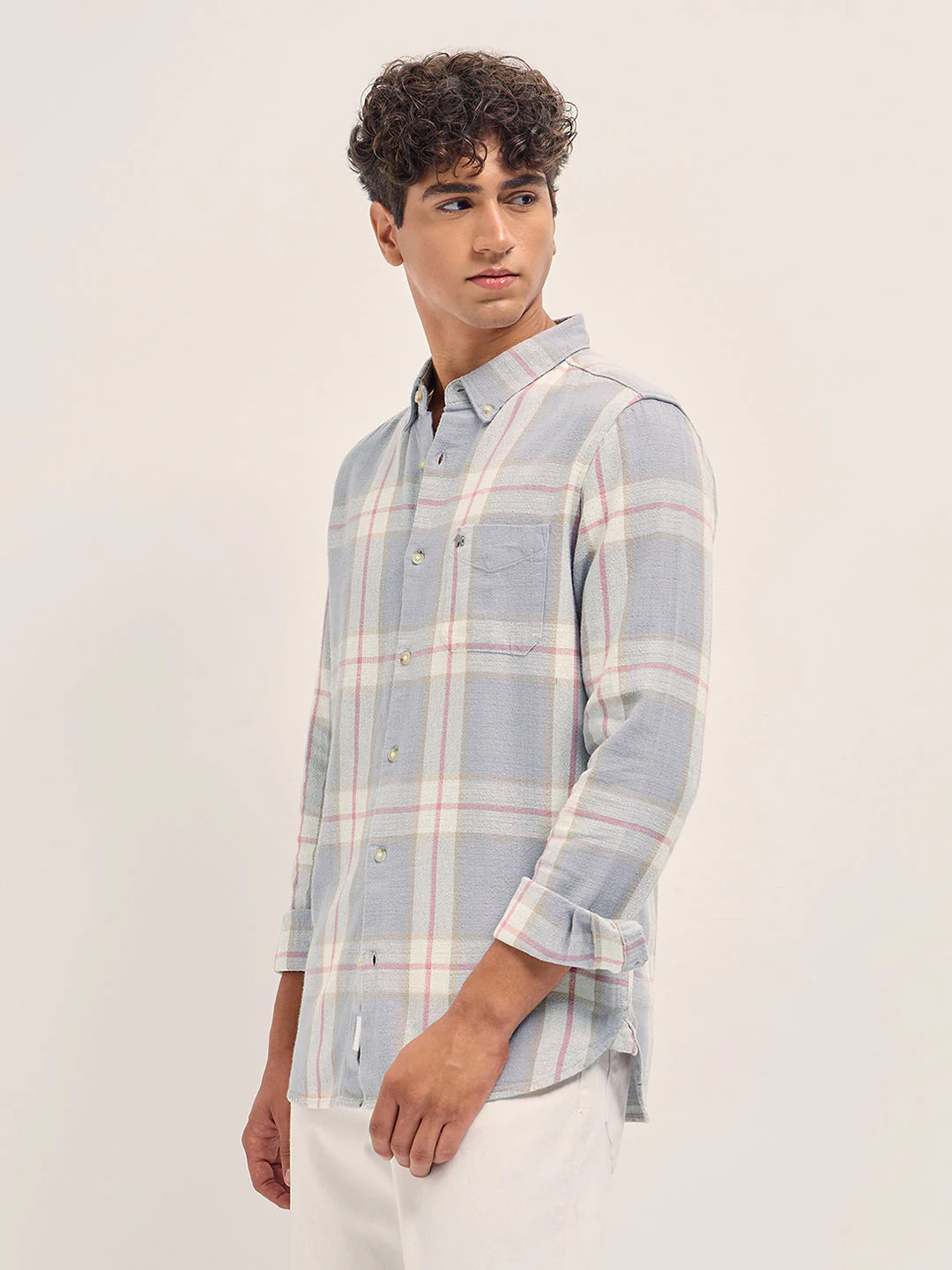 Men Multicolor Checked Slim Fit Casual Shirt - Image 3