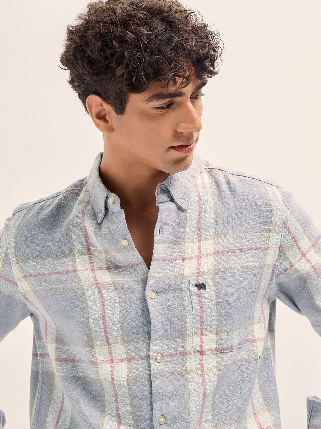 Men Multicolor Checked Slim Fit Casual Shirt - Image 5