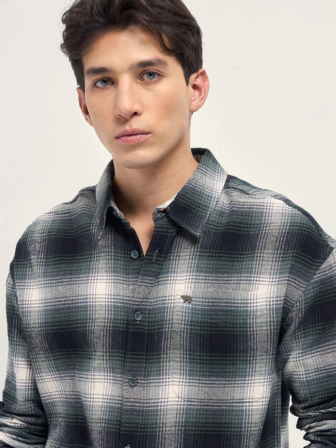 Men Multicolor Checkered Relaxed-Fit Casual Shirt - Image 5