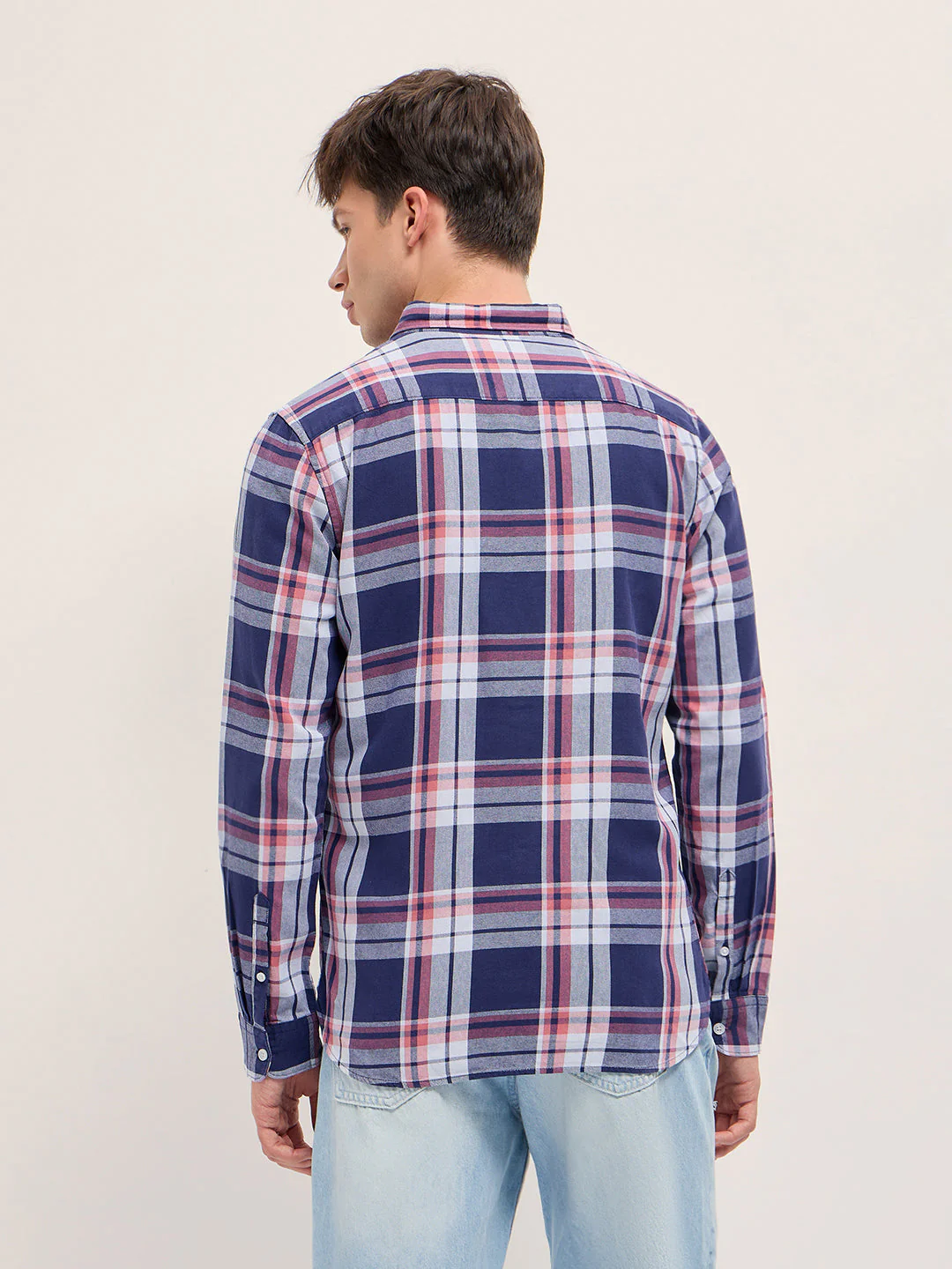 Men Multicolor Checkered Slim Fit Casual Shirt - Image 2
