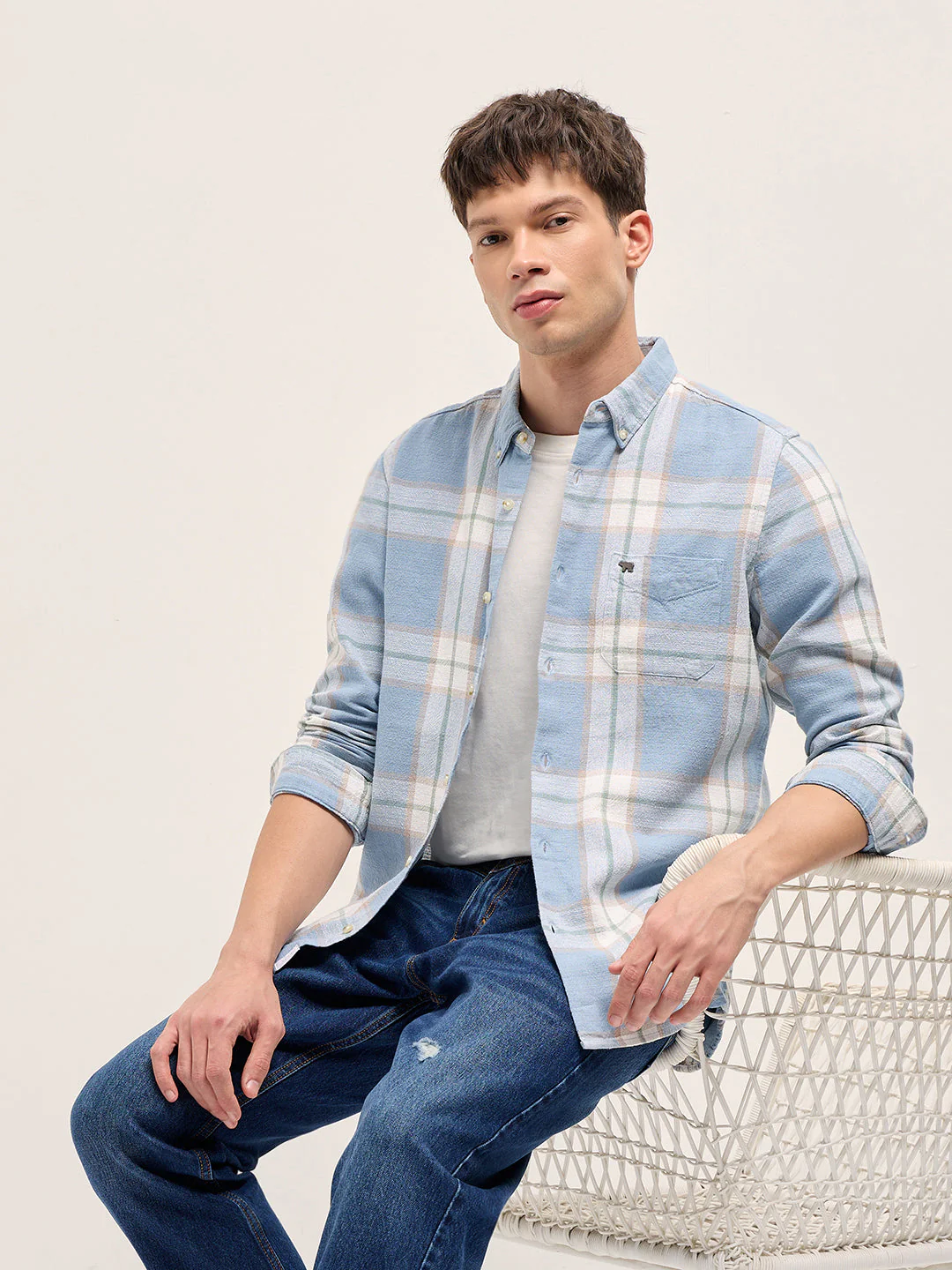 Men Multicolor Checkered Slim Fit Casual Shirt