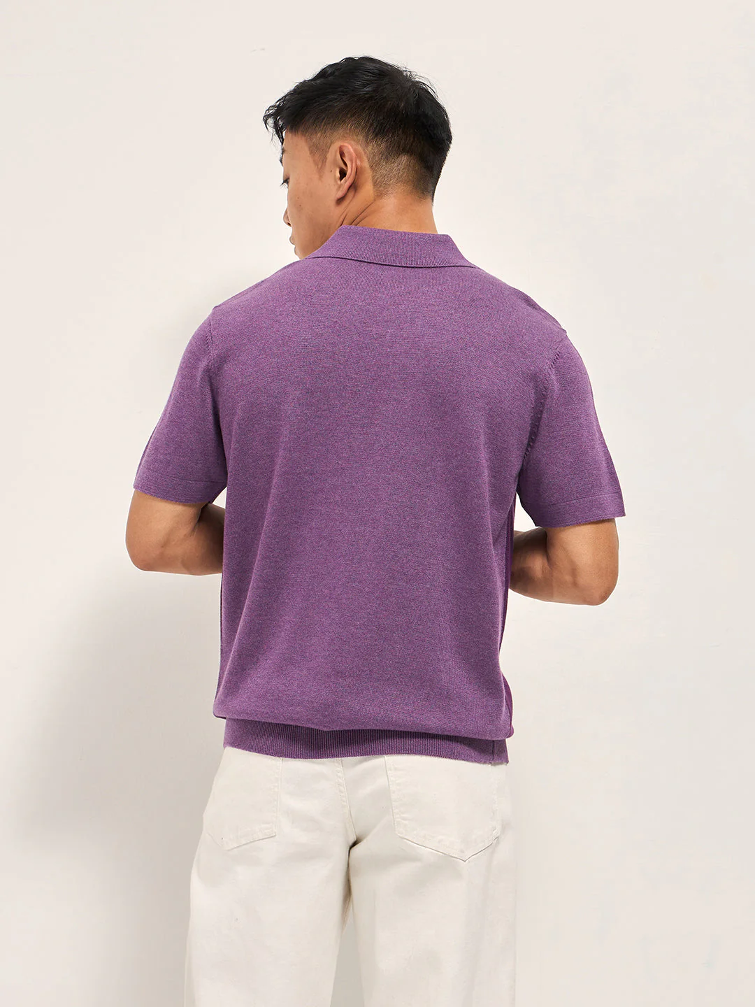 Men Multicolor Colorblock Flat Knit Polo - Image 2