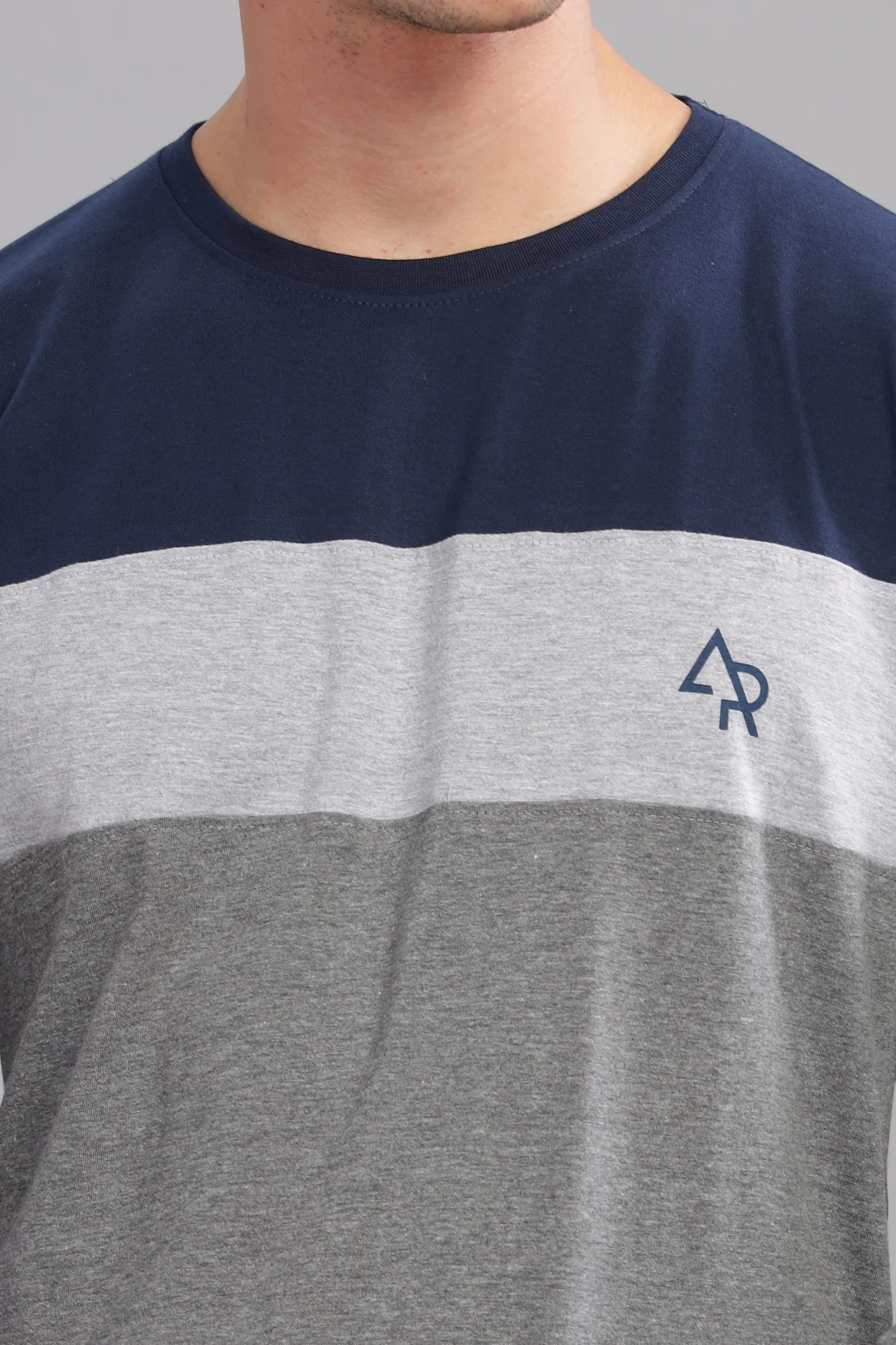 Men Multicolor Colorblock Full Sleeve T-Shirt - Image 5