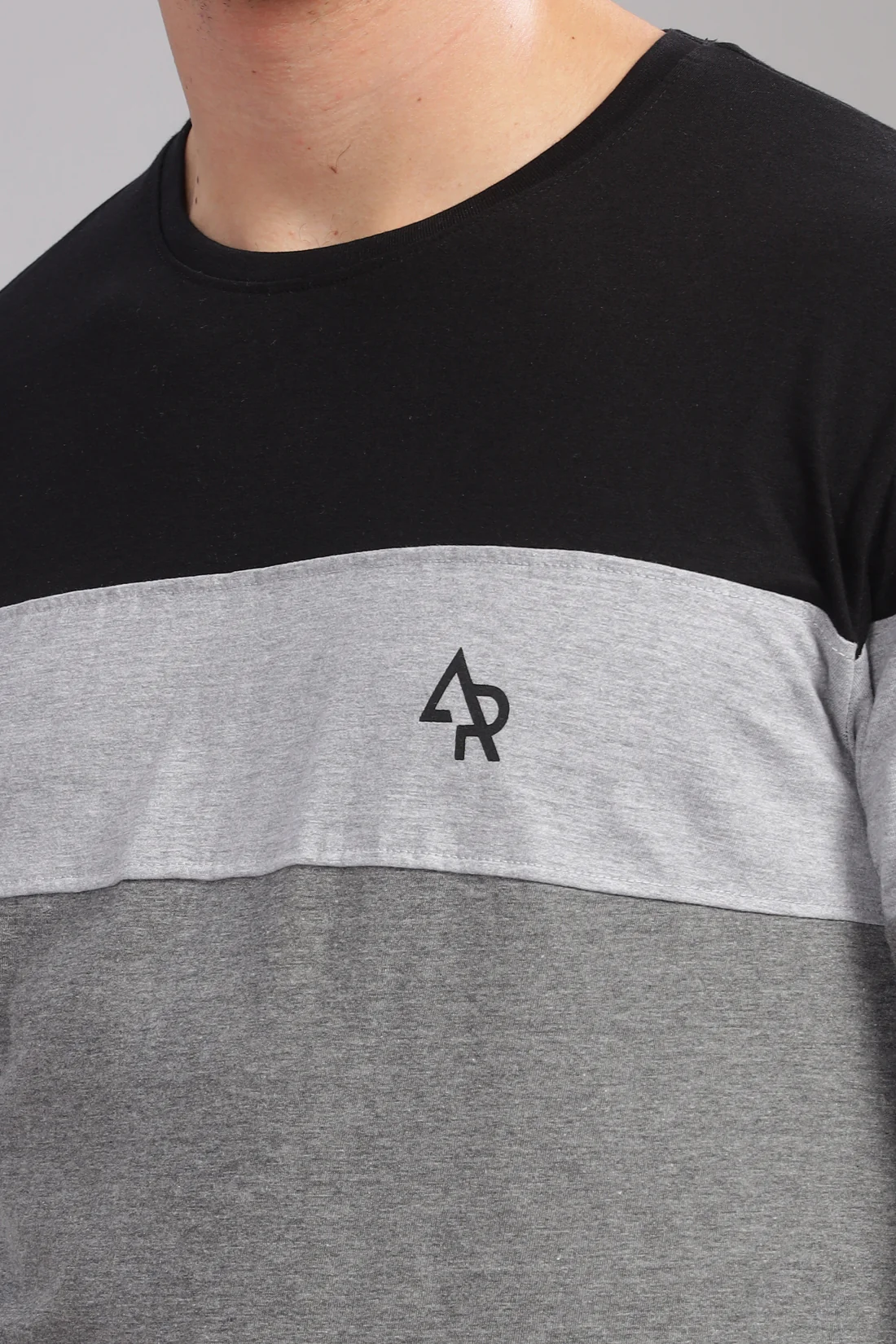 Men Multicolor Colorblock Full Sleeve T-Shirt - Image 5