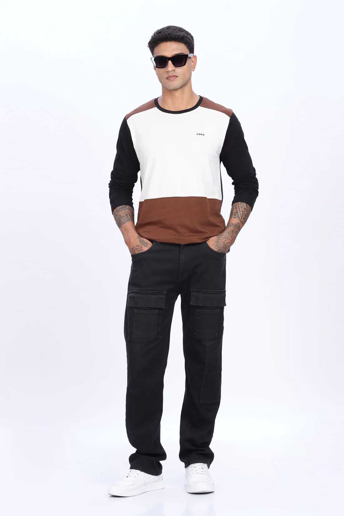 Men Multicolor Comfortable & Stylish Regular Fit Full Sleeve Round neck Tshirt - Image 2