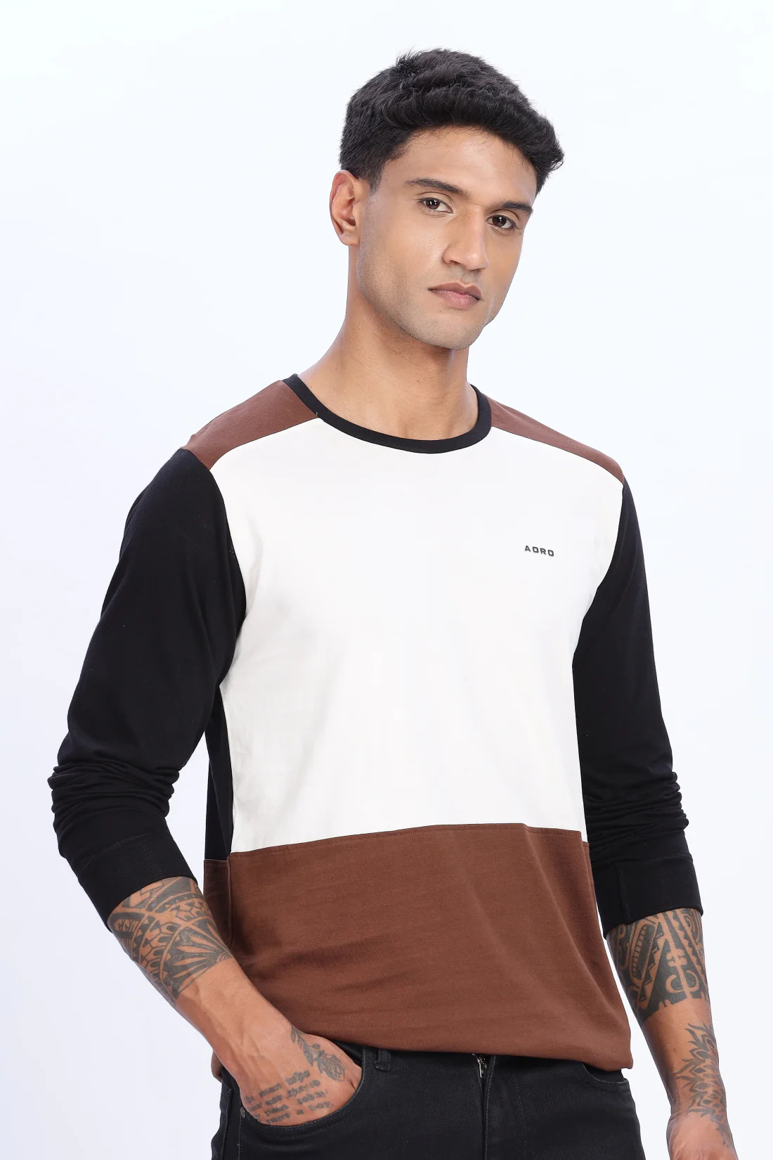 Men Multicolor Comfortable & Stylish Regular Fit Full Sleeve Round neck Tshirt - Image 3