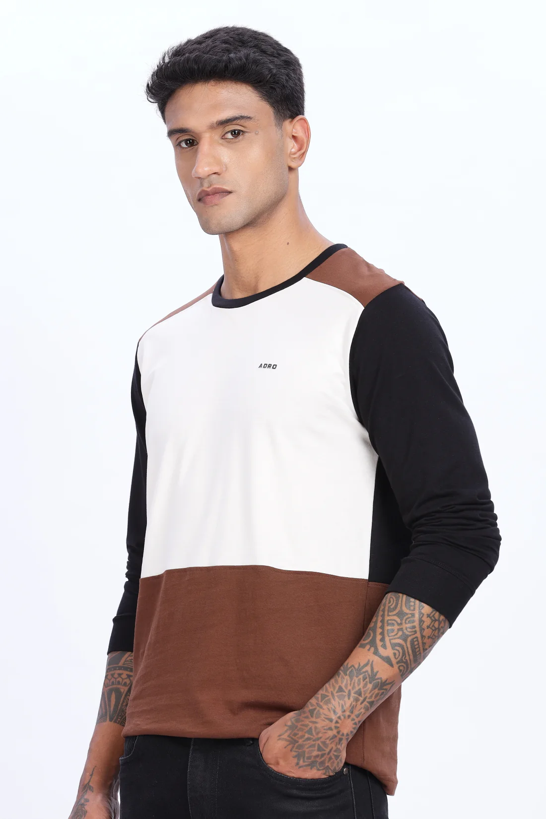 Men Multicolor Comfortable & Stylish Regular Fit Full Sleeve Round neck Tshirt - Image 6