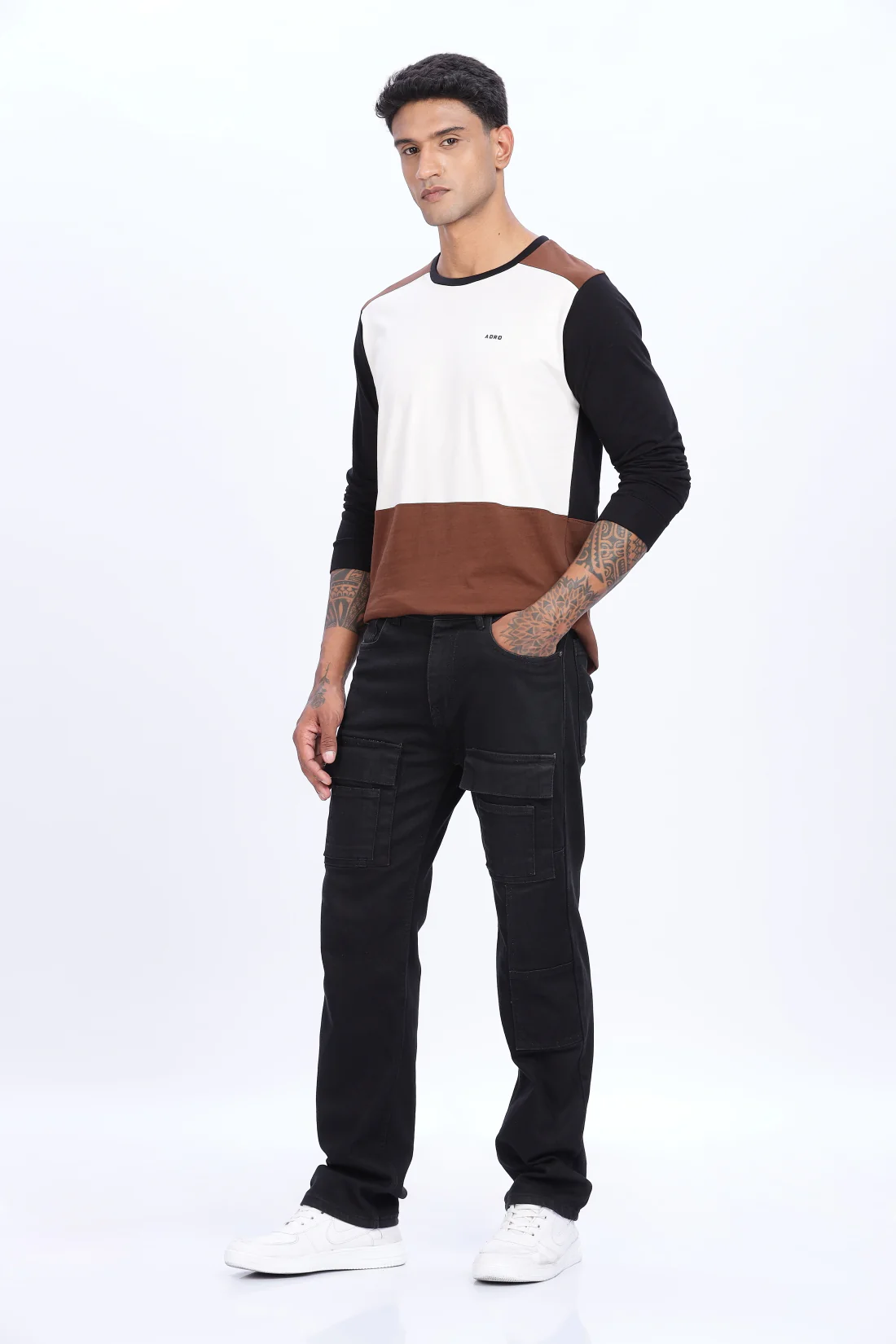 Men Multicolor Comfortable & Stylish Regular Fit Full Sleeve Round neck Tshirt - Image 7