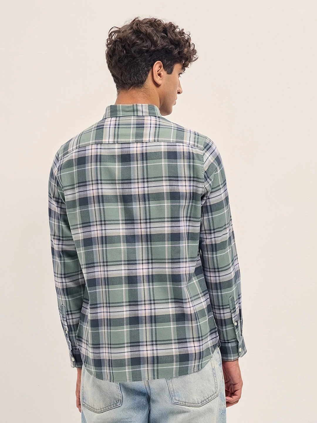 Men Multicolor Cotton Check Slim Fit Casual Shirt - Image 2