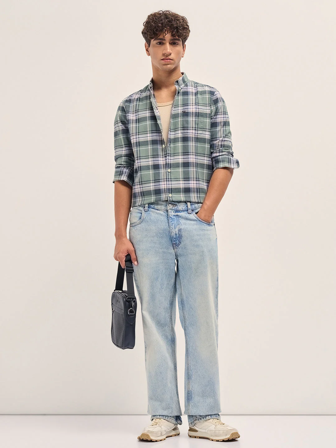 Men Multicolor Cotton Check Slim Fit Casual Shirt - Image 4