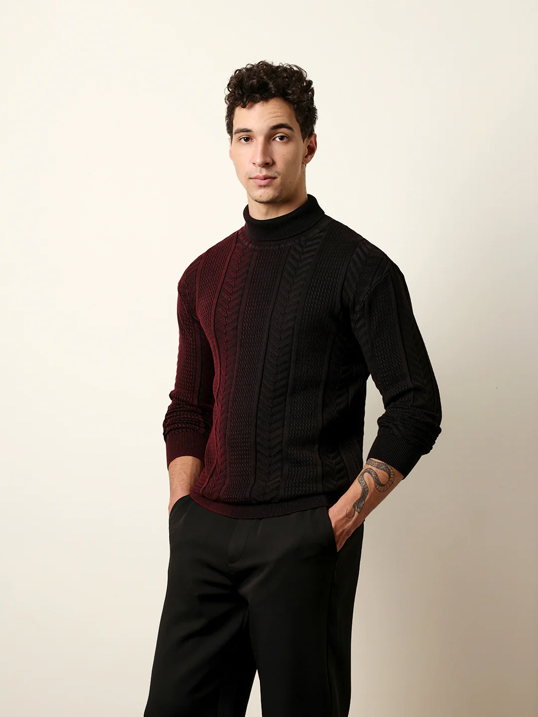Men Multicolor Full Sleeve Relax T-Shirt - Image 4