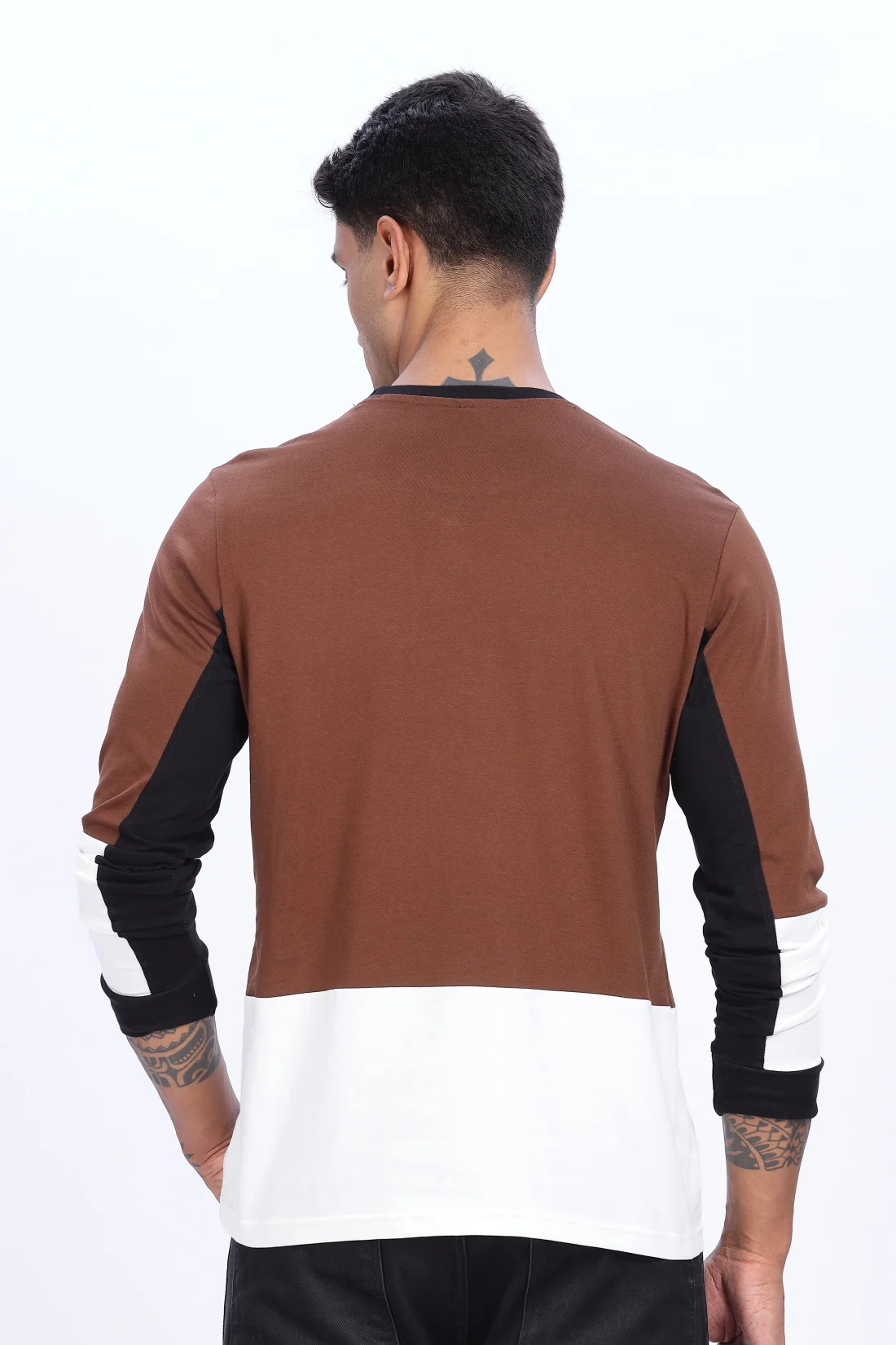Men Multicolor Full Sleeve Relaxed Fit T-Shirt - Image 4