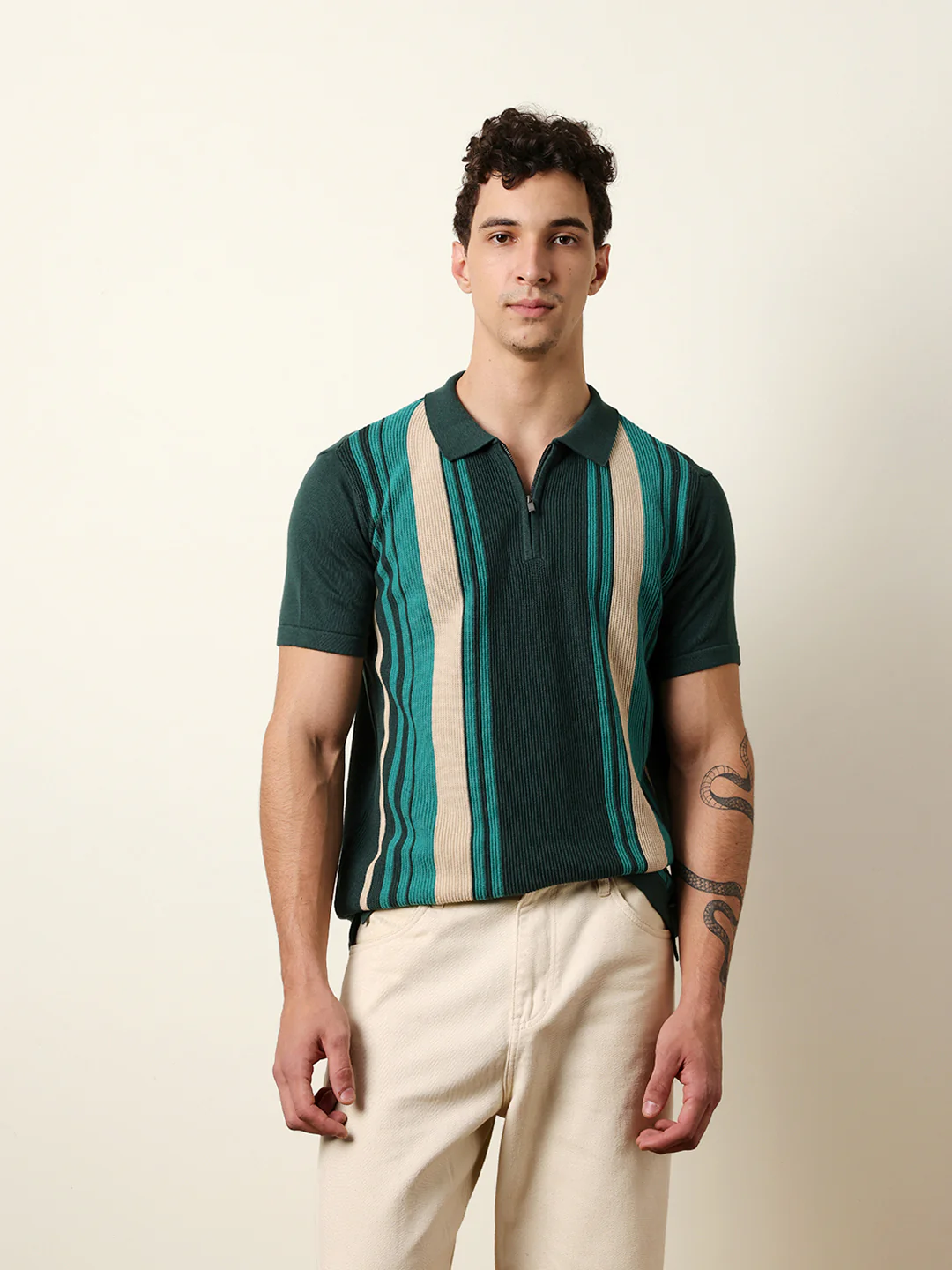 Men Multicolor Half Sleeve Polo T-Shirt - Image 3