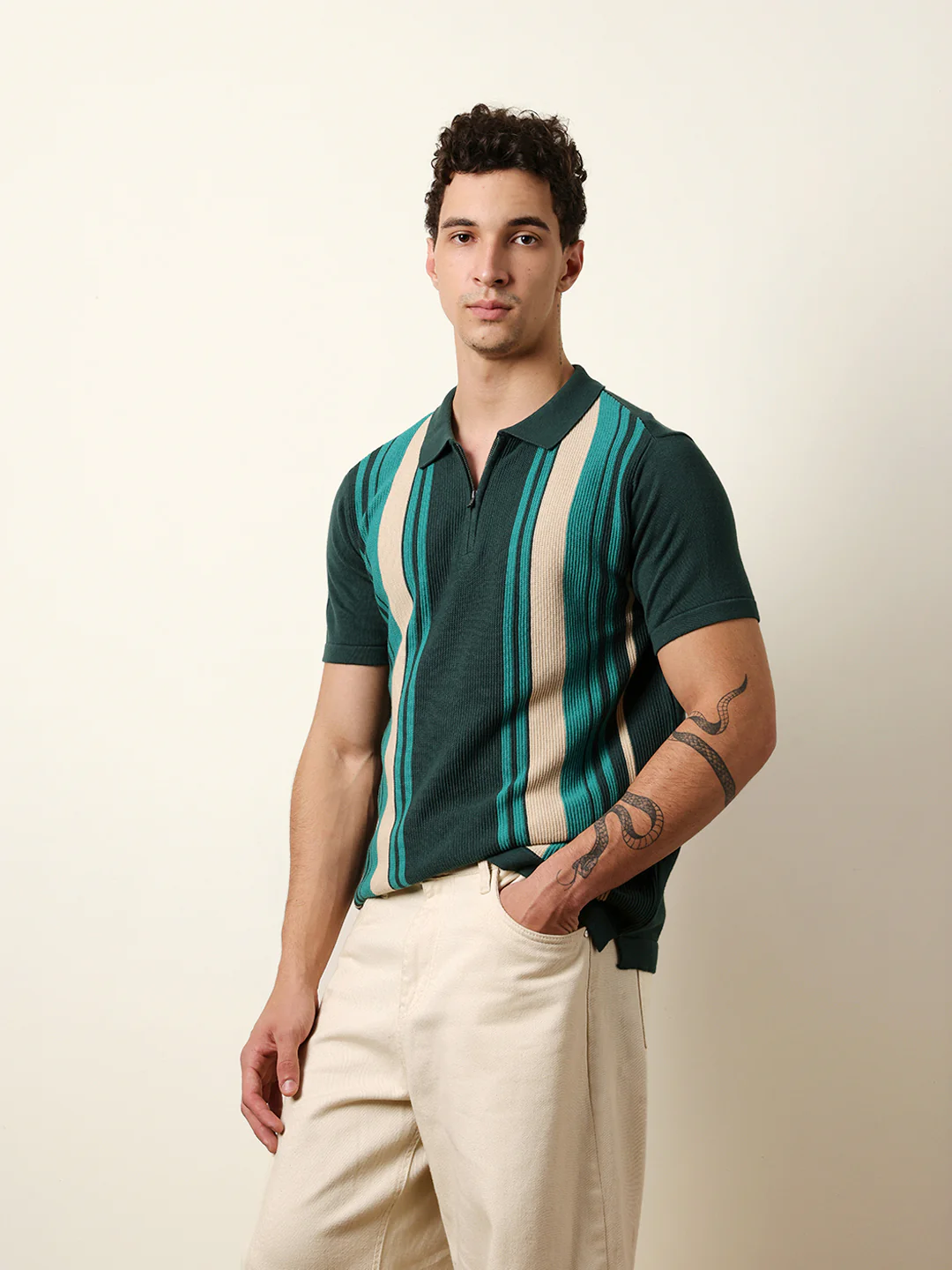 Men Multicolor Half Sleeve Polo T-Shirt - Image 4
