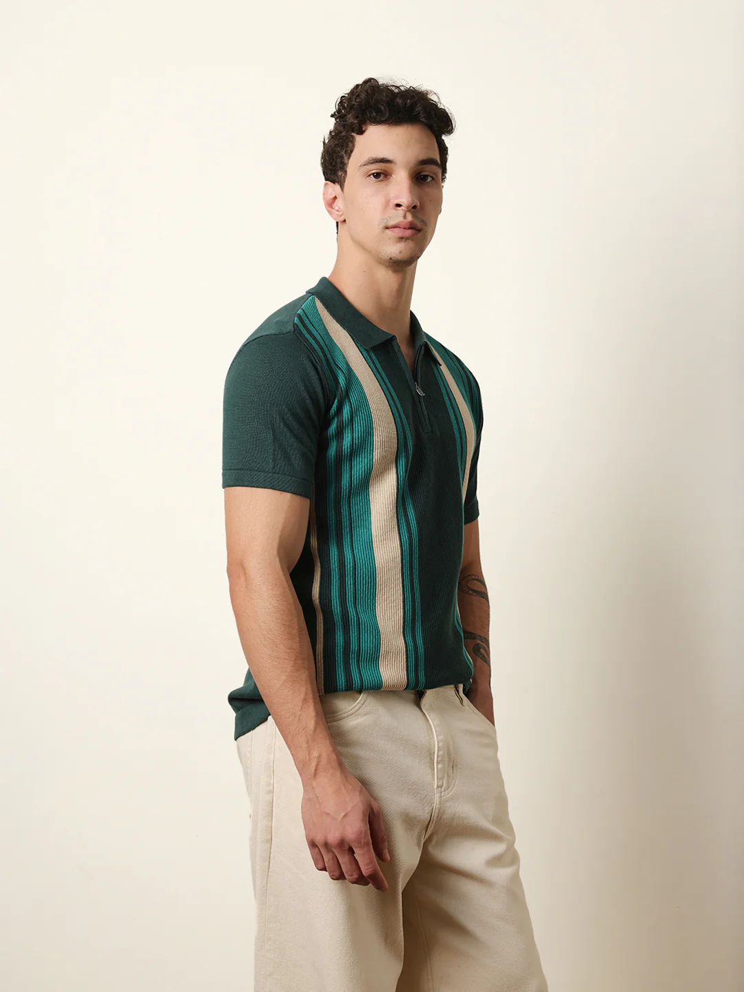 Men Multicolor Half Sleeve Polo T-Shirt - Image 5