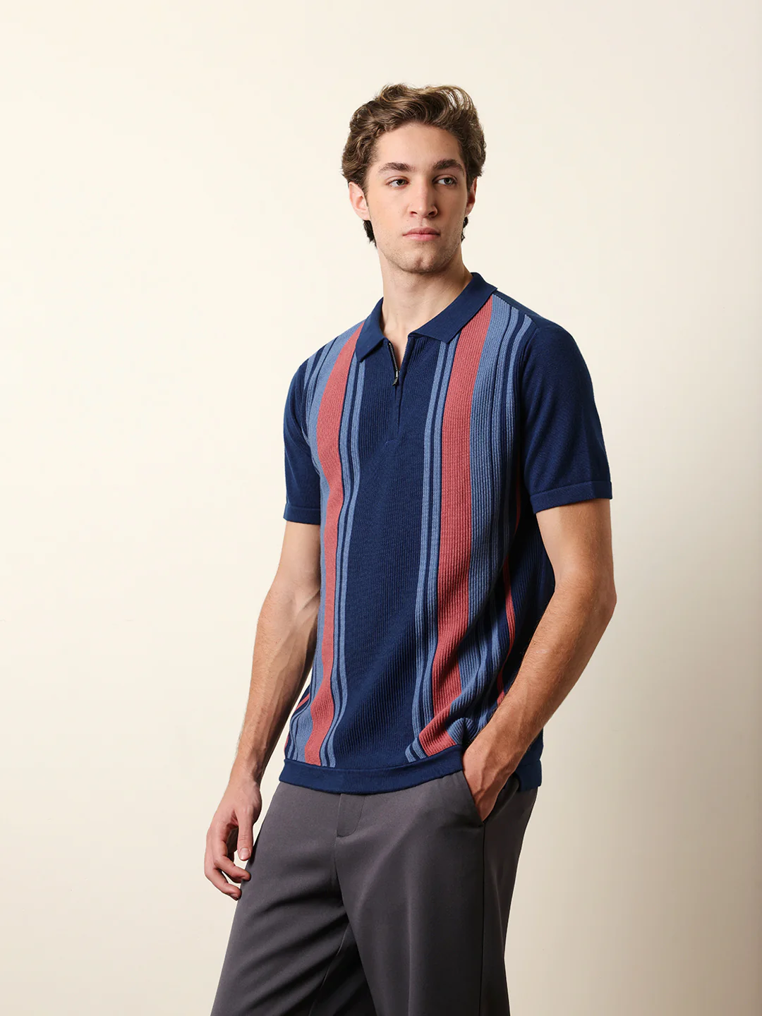 Men Multicolor Half Sleeve Polo T-Shirt - Image 4