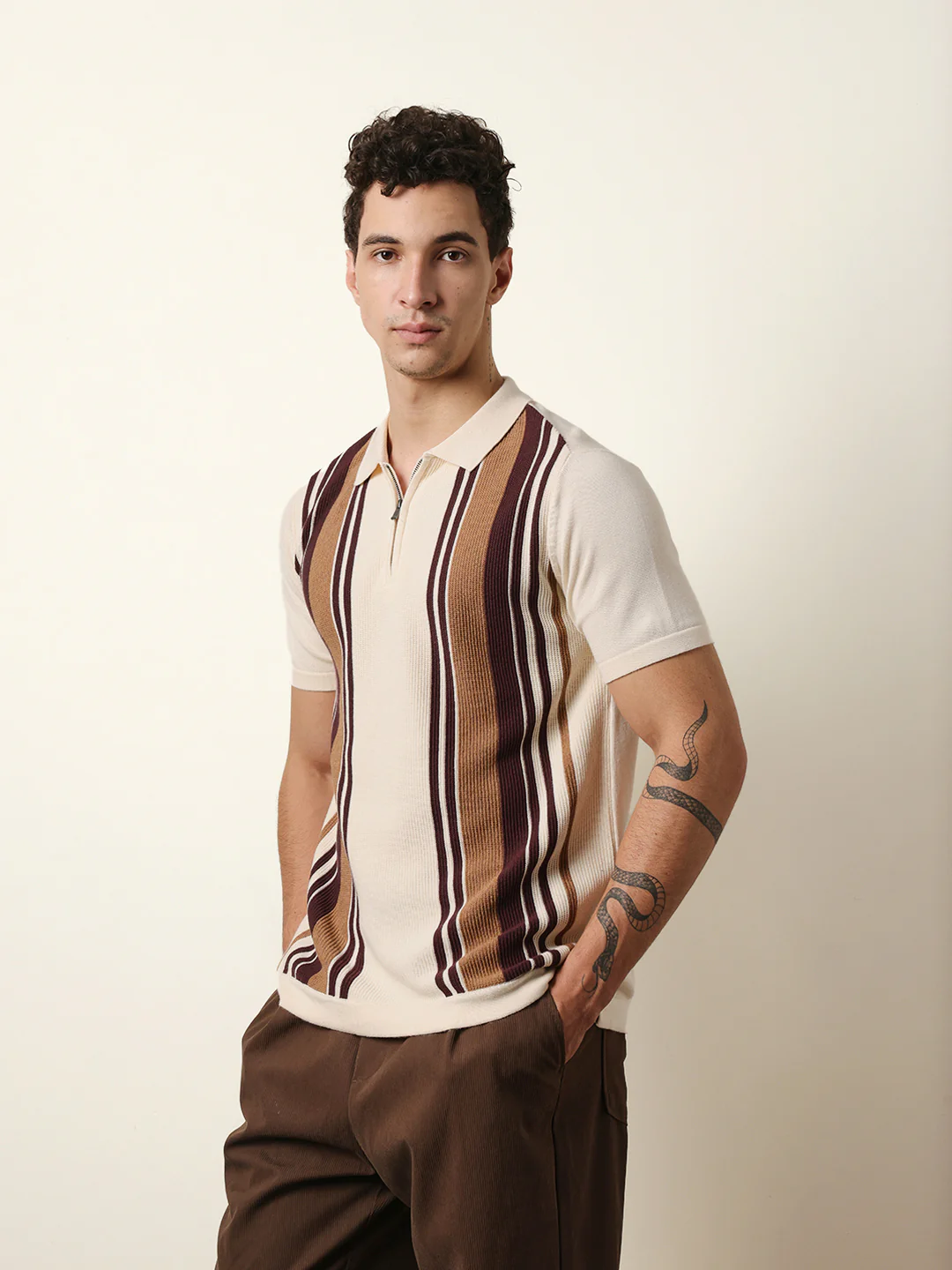 Men Multicolor Half Sleeve Polo T-Shirt - Image 3