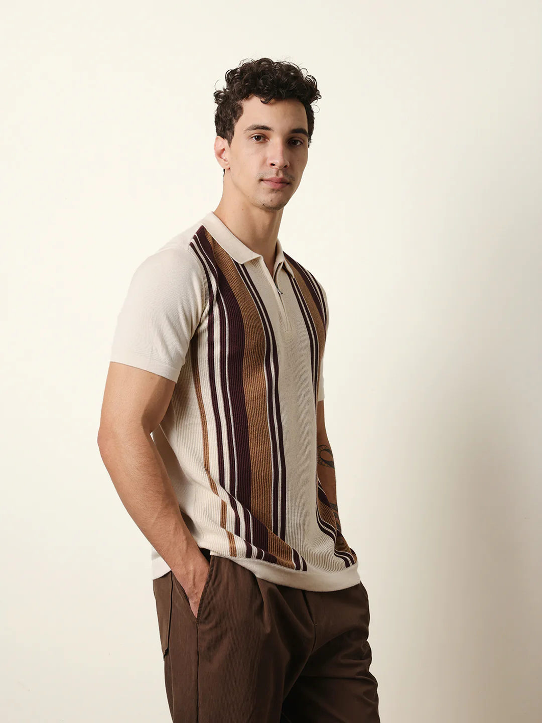 Men Multicolor Half Sleeve Polo T-Shirt - Image 4