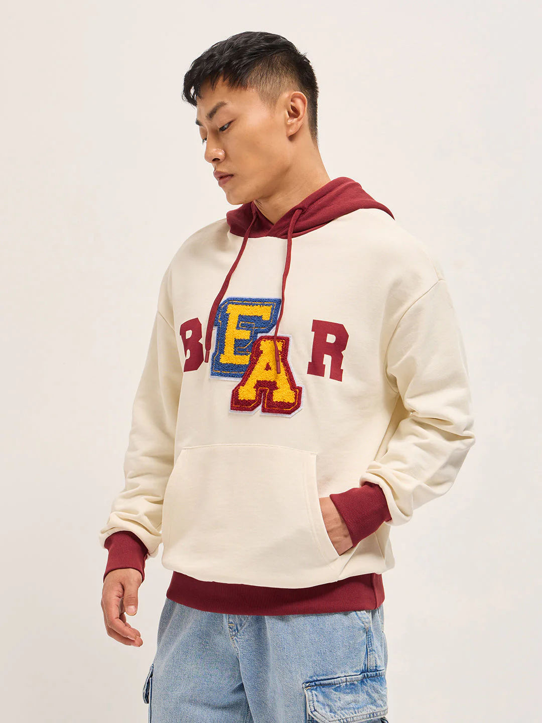 Men Multicolor Relaxed Fit Hoodie - Image 3