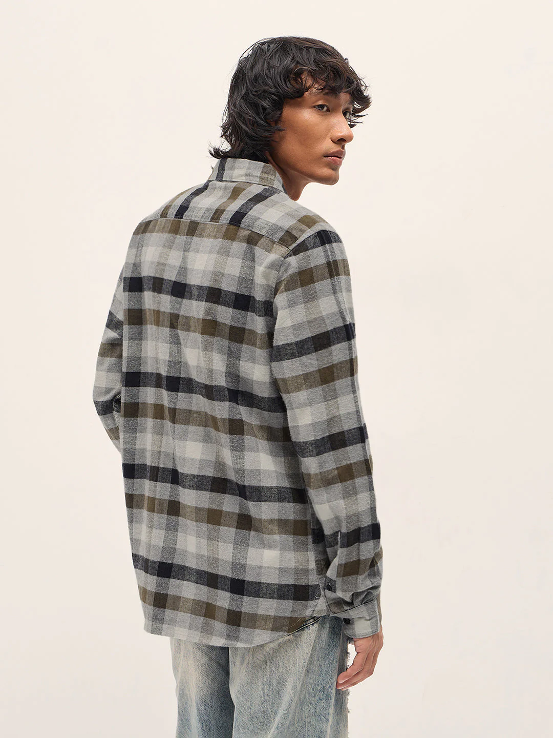 Men Multicolor Slim Fit Checked Casual Shirt - Image 2