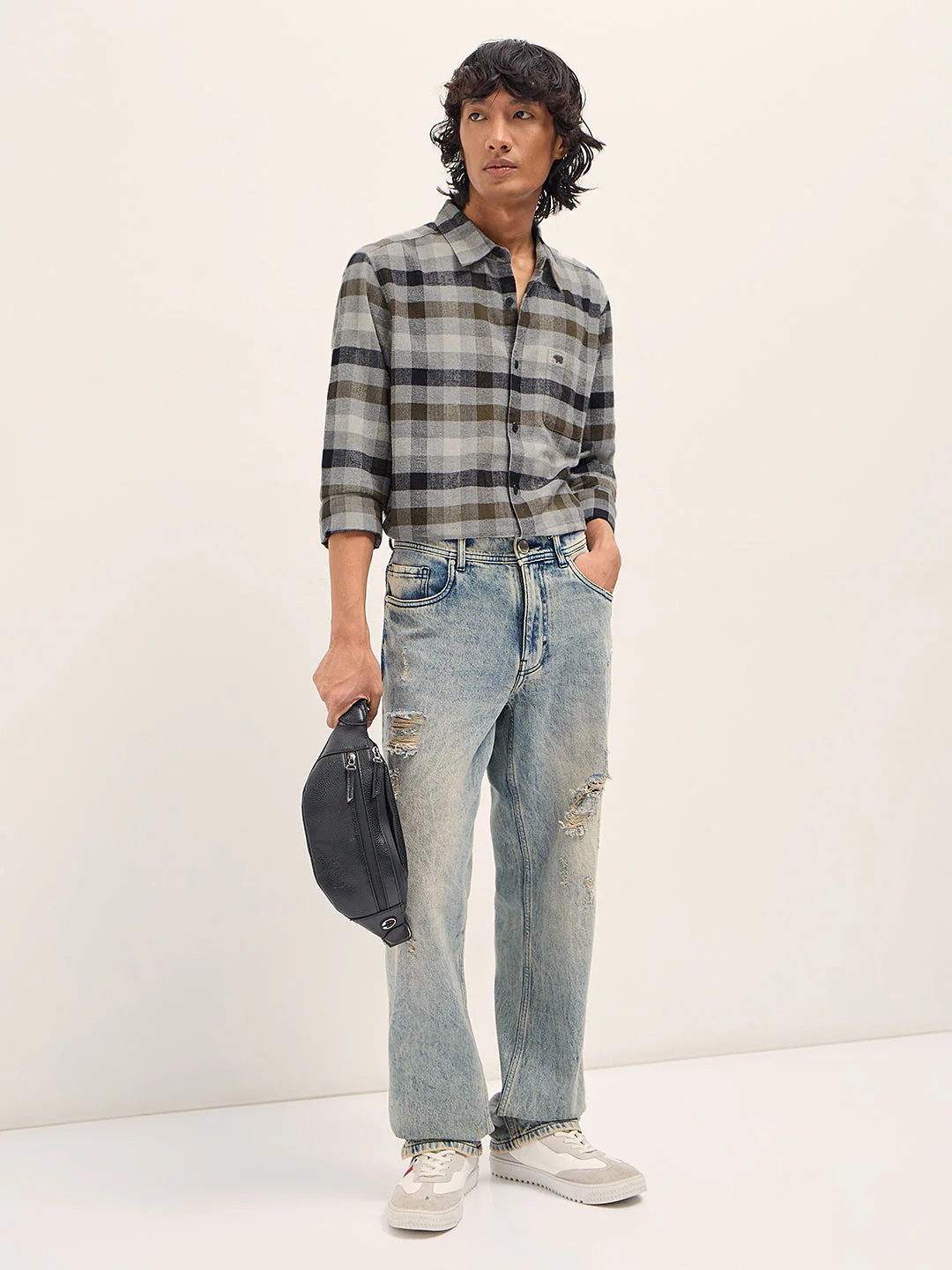 Men Multicolor Slim Fit Checked Casual Shirt - Image 4