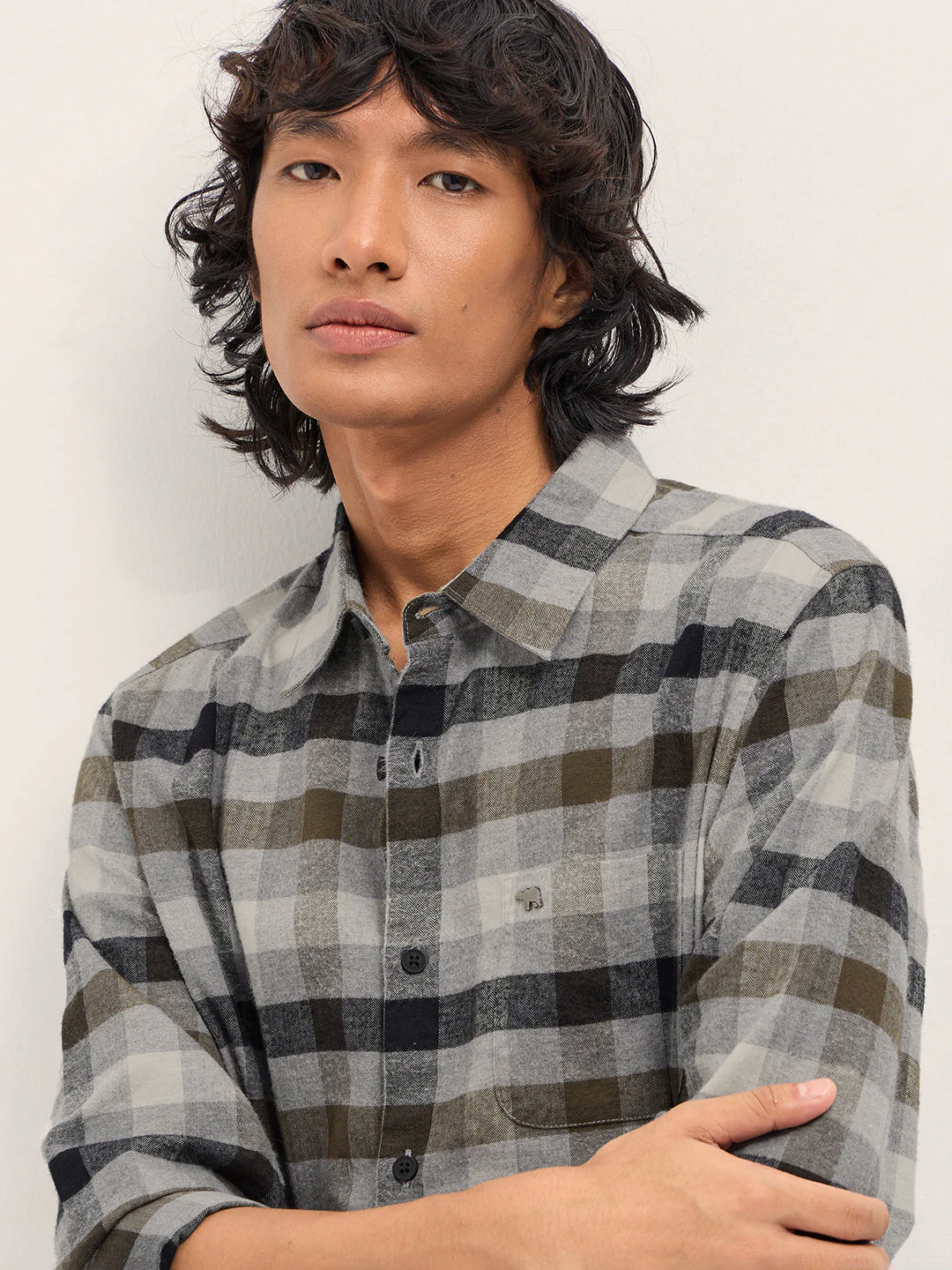 Men Multicolor Slim Fit Checked Casual Shirt - Image 5