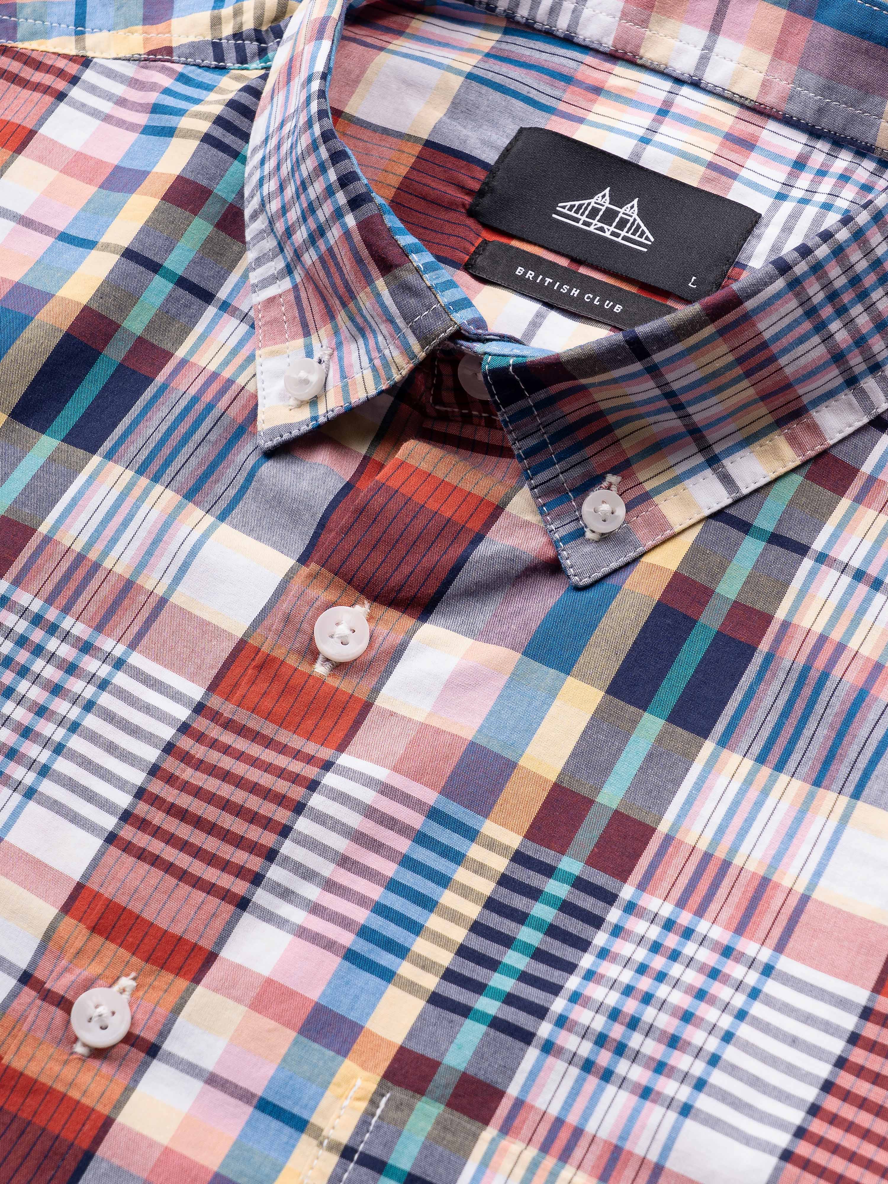 Men Multicolor Slim Fit Checked Shirt - Image 7
