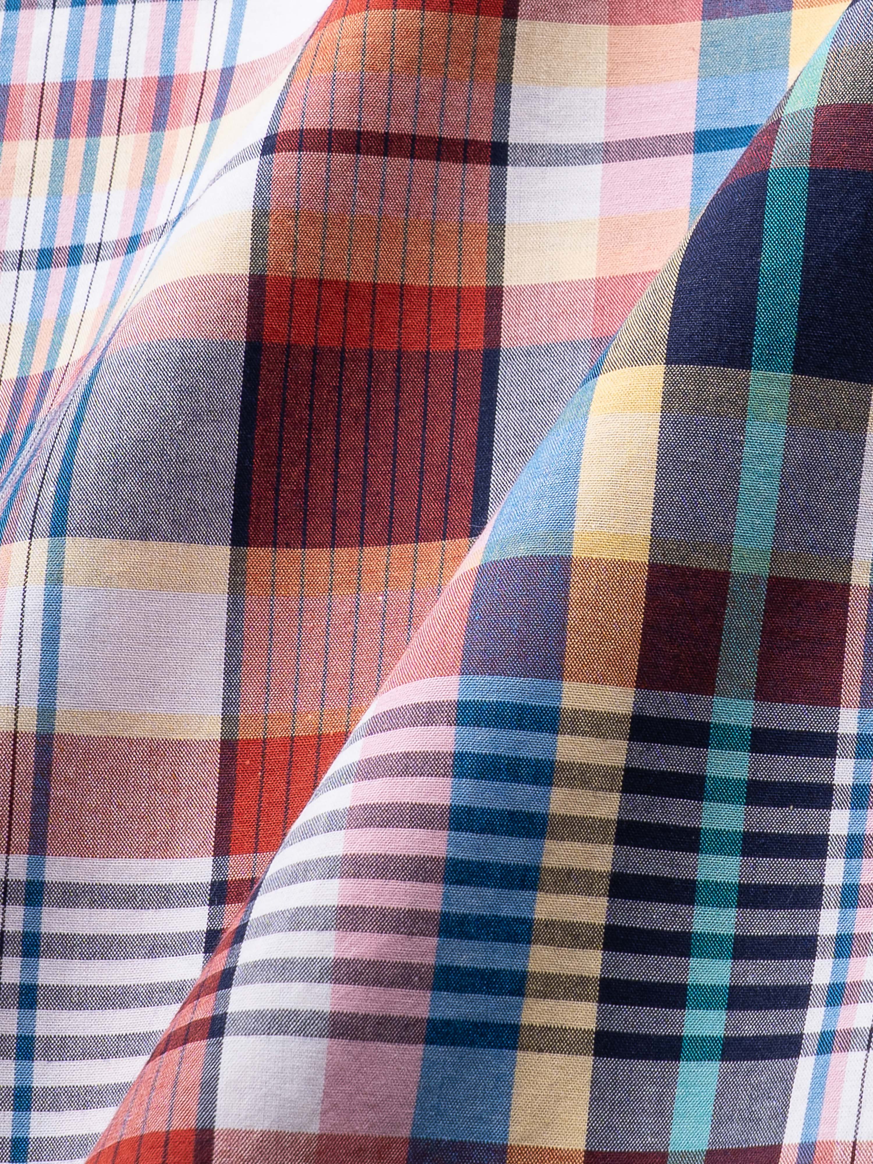 Men Multicolor Slim Fit Checked Shirt - Image 8